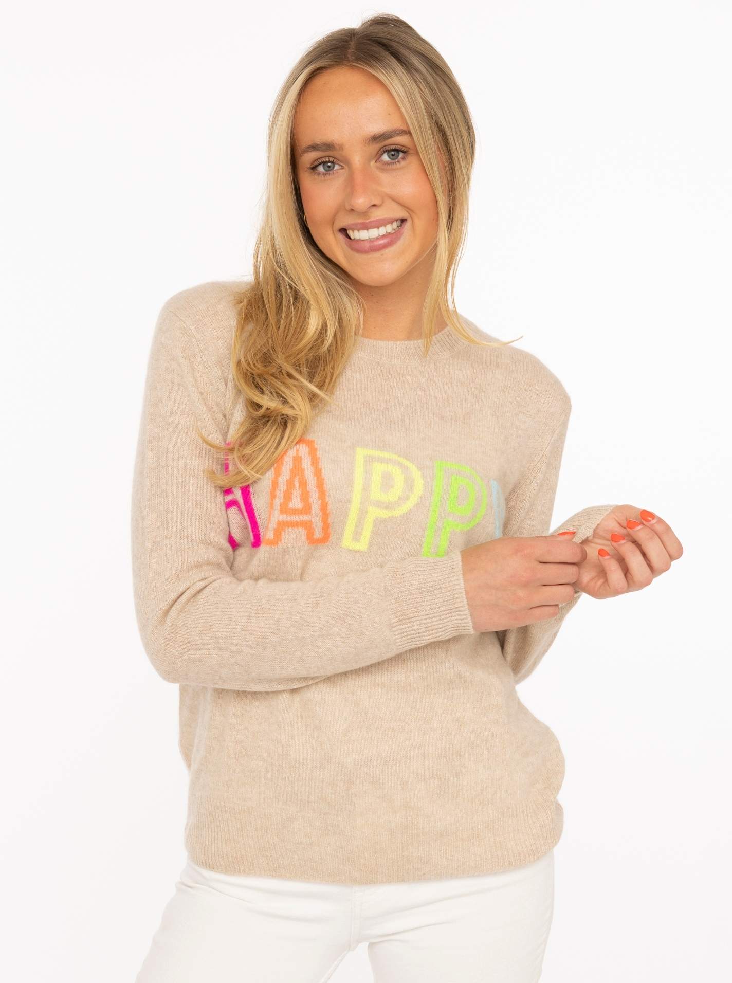 100% Cashmere Rundhalspullover HAPPY