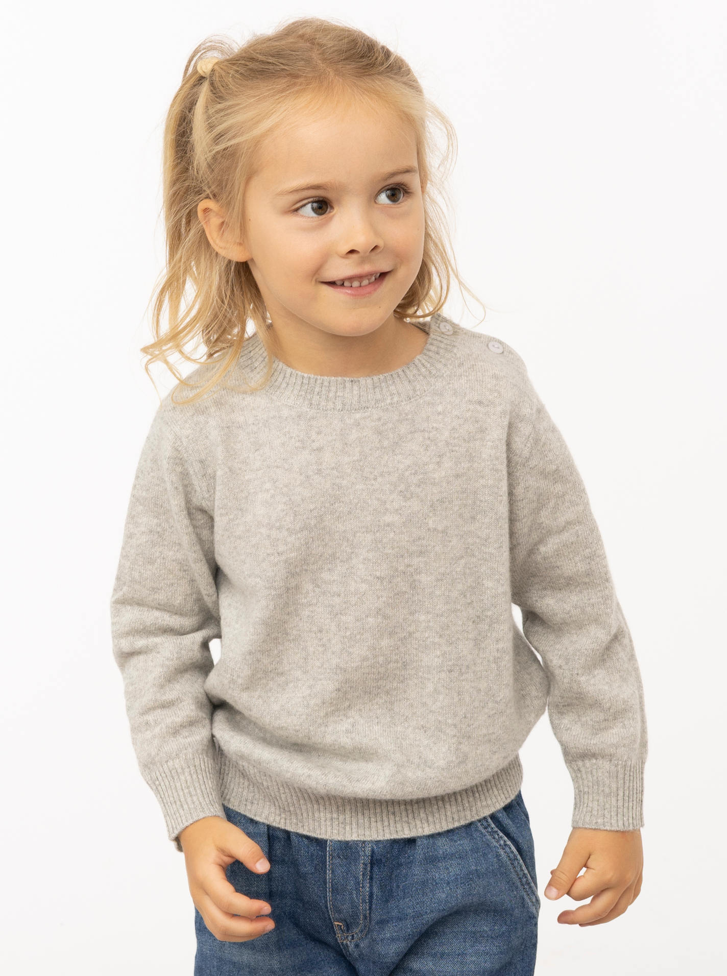 100% Cashmere Kids Pullover mit Knöpfen