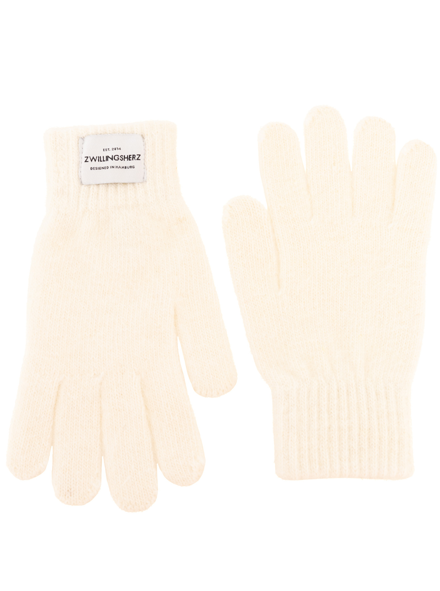 Wollmix Handschuh Zwillingsherz Patch "Uni"