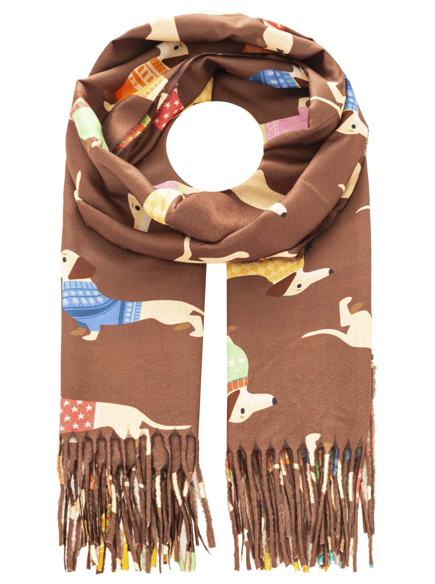 Winterschal Digital Print "Dressed Dackel"