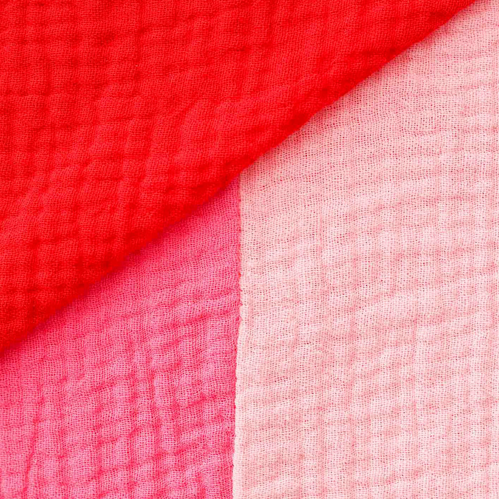 Musselinstoff in rot, rosa und pink