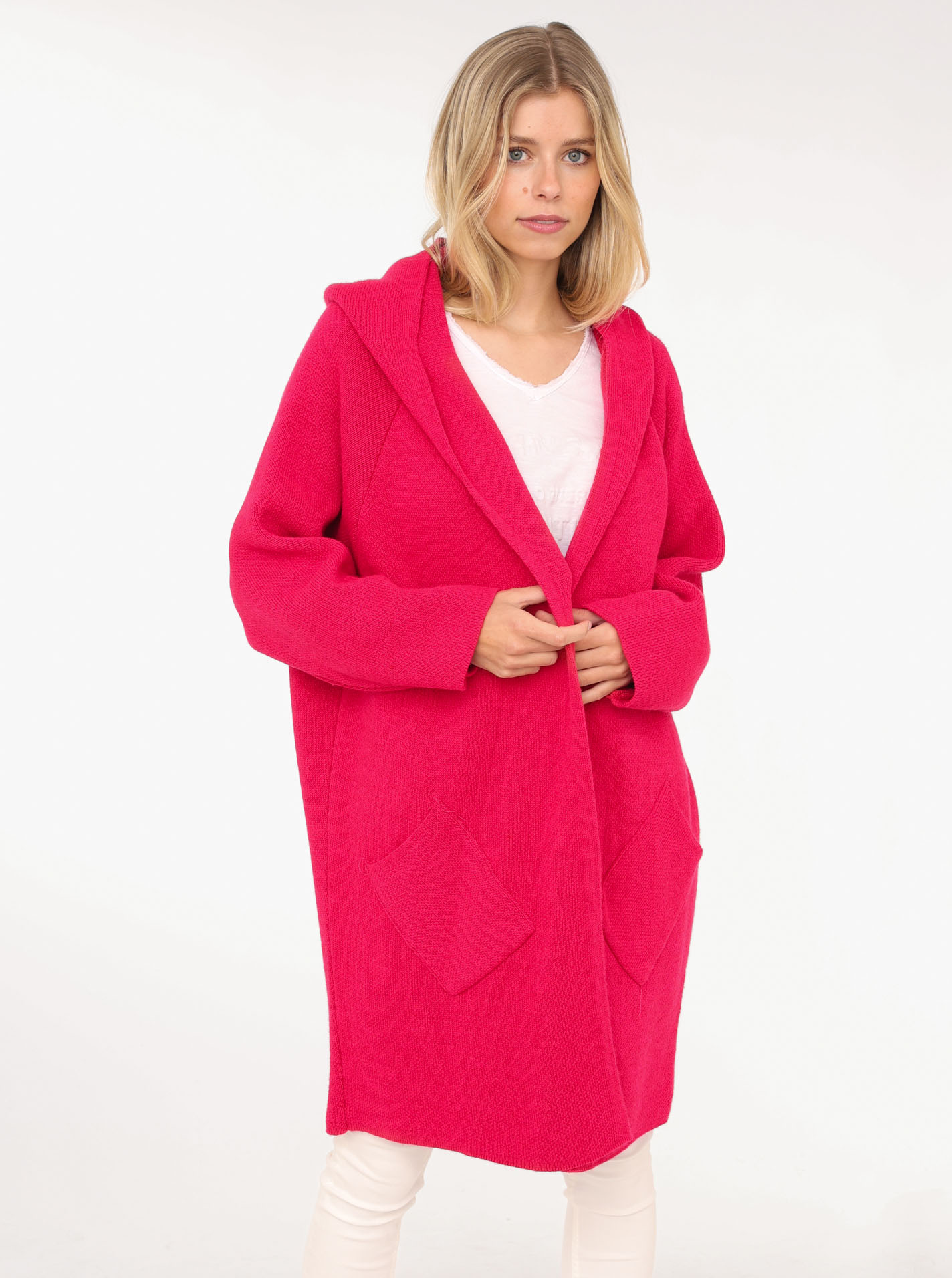 Kapuzenstrickjacke "New Vibes"