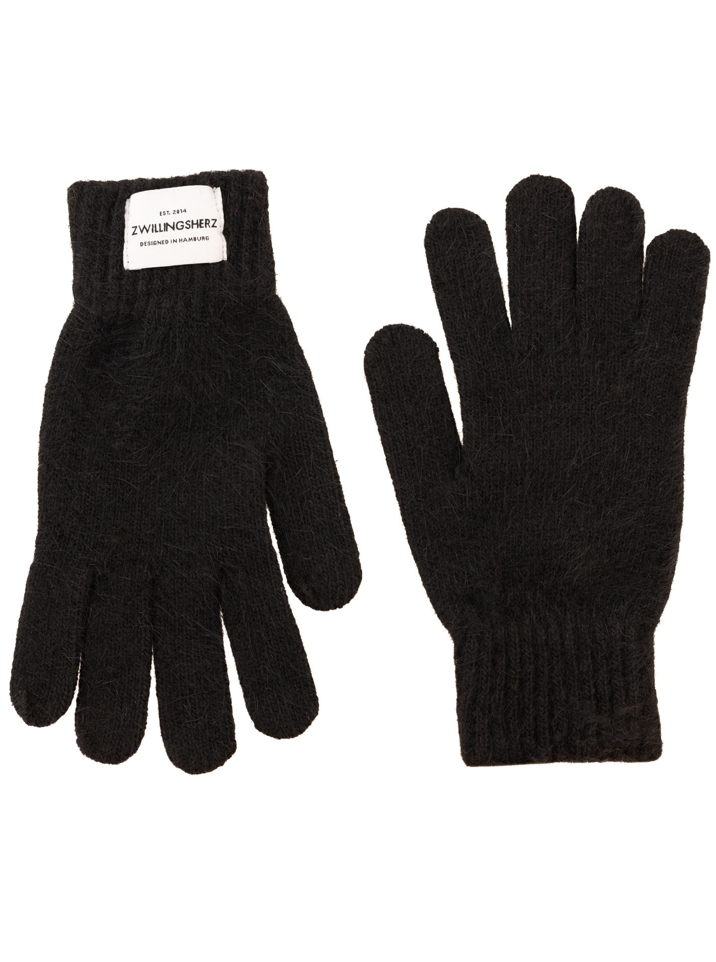 Wollmix Handschuh Zwillingsherz Patch "Uni"