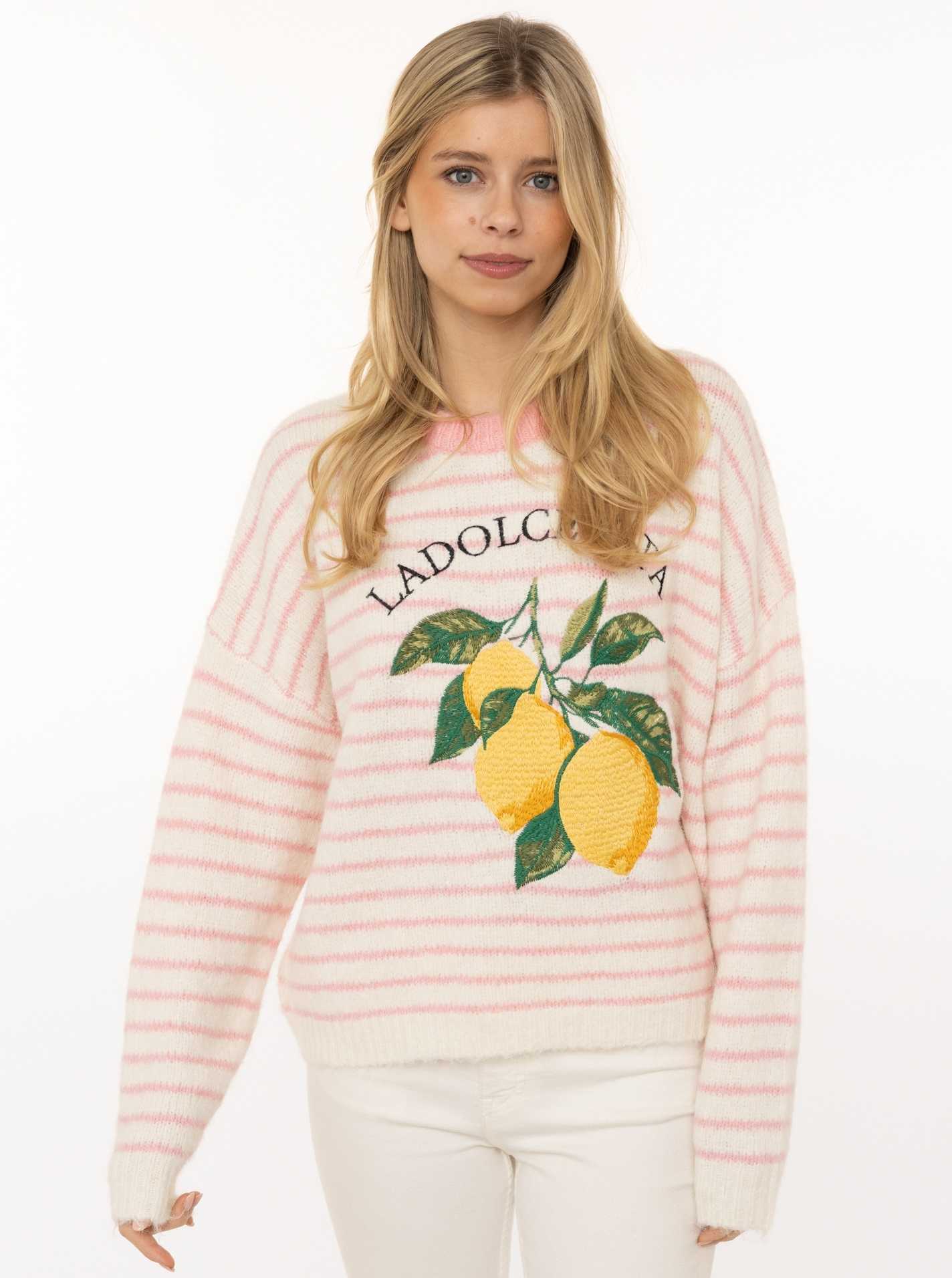 Pullover Rundhals Viskose "Lemons"