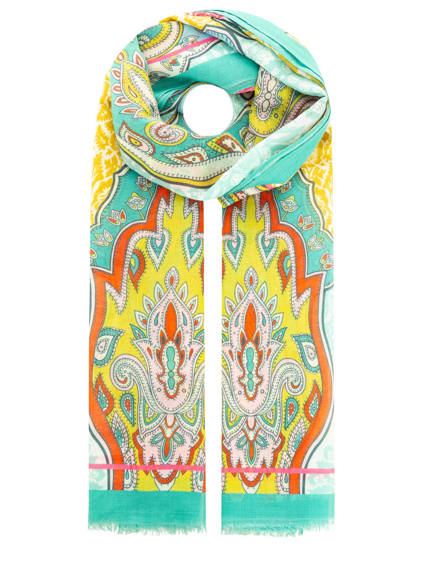 ART695e663e97f4f_064_Schal_BunteOrnamente_4106_K25853_Grn Schal "Bunte Ornamente"