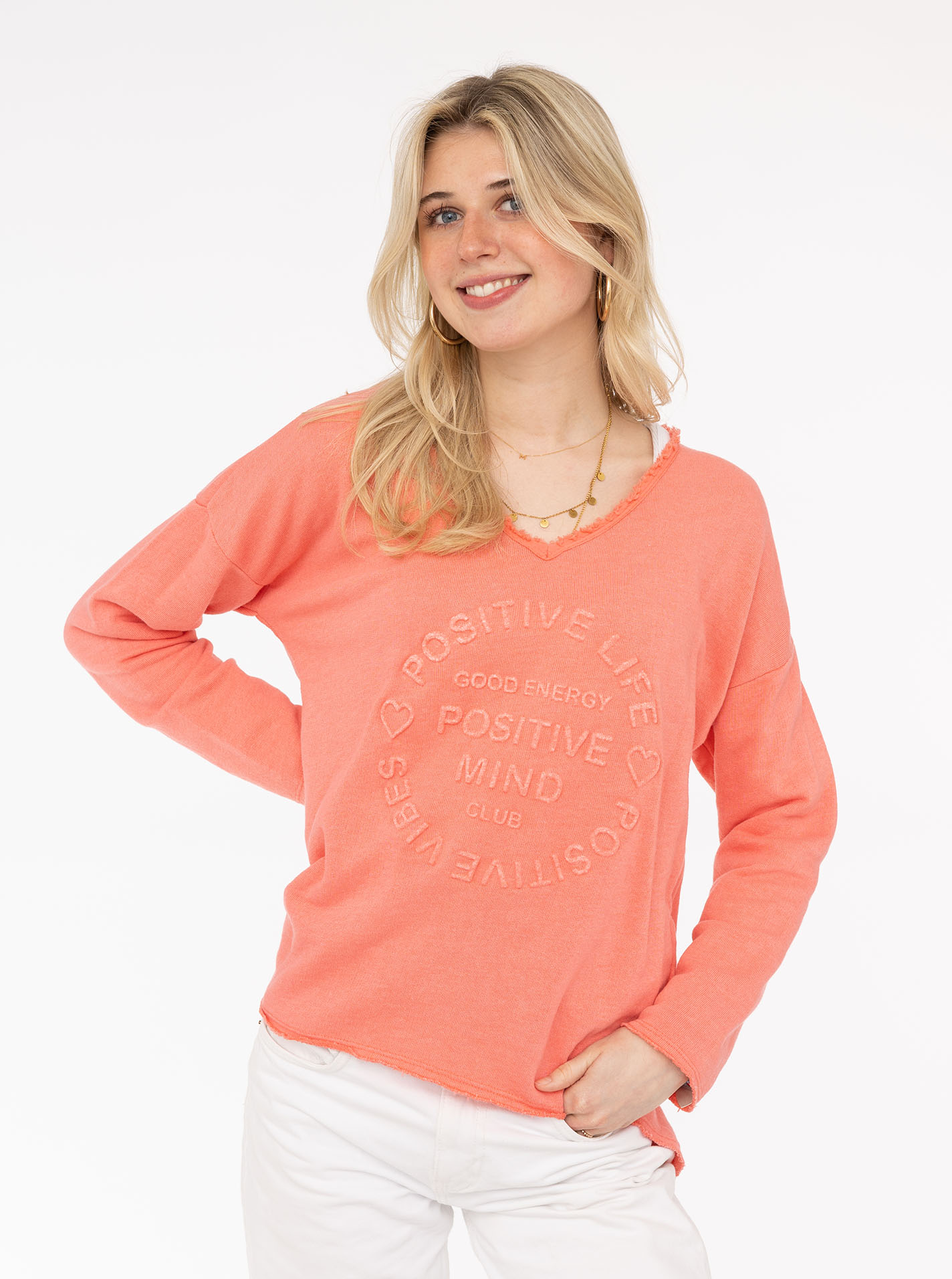 ART685d58f8b59b7_057_Pullover_Elisabeth_Koralle Sweatshirt BW "Positive Mind"