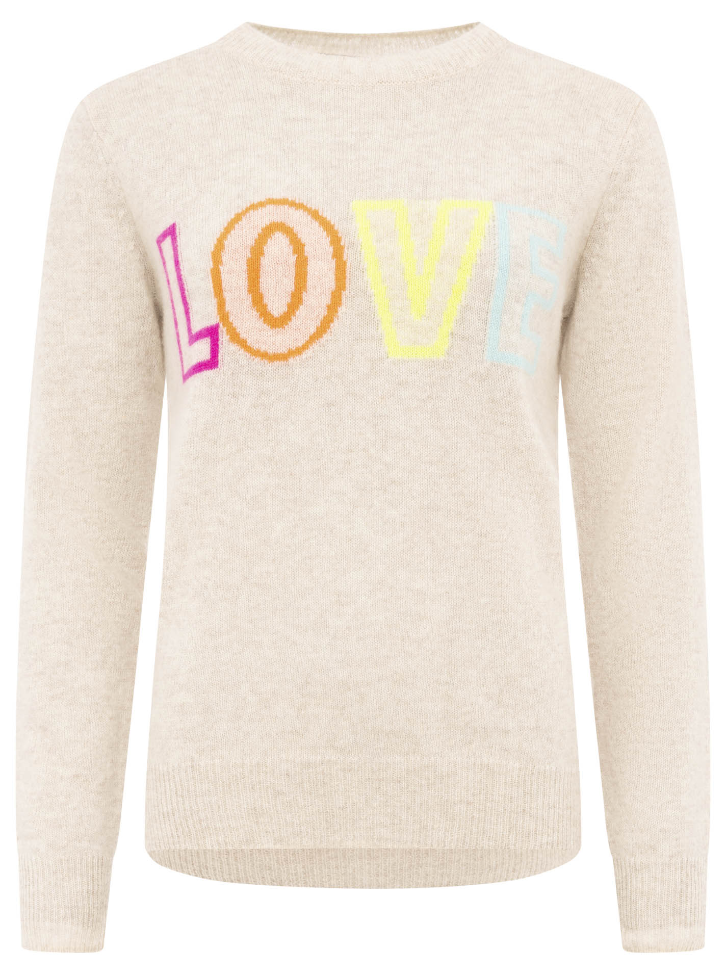 100% Cashmere Rundhals Pullover "LOVE"