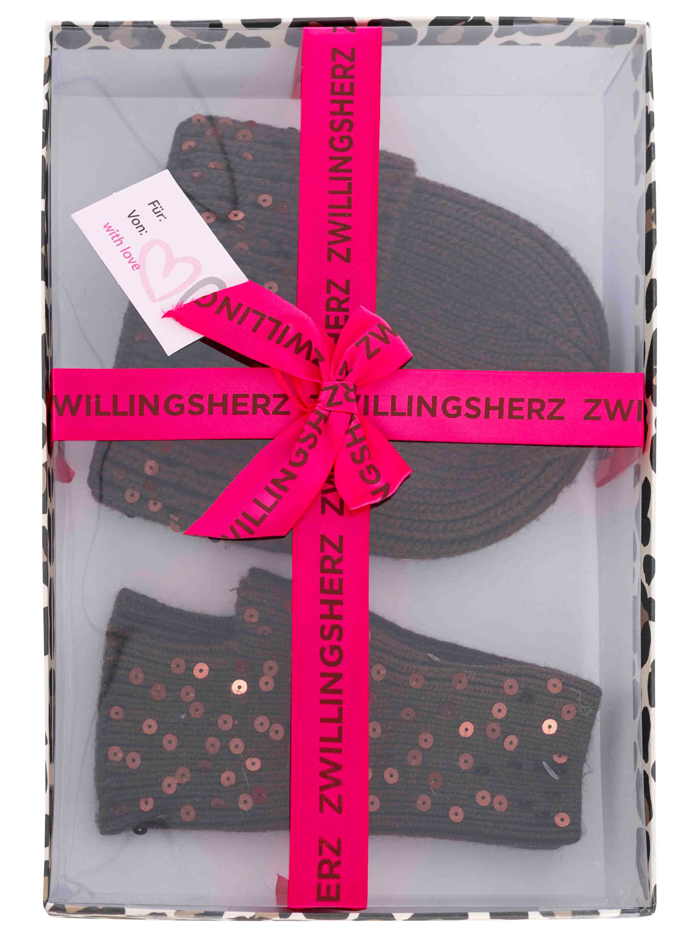 Geschenk Set Mütze & Handschuh "Glitter"