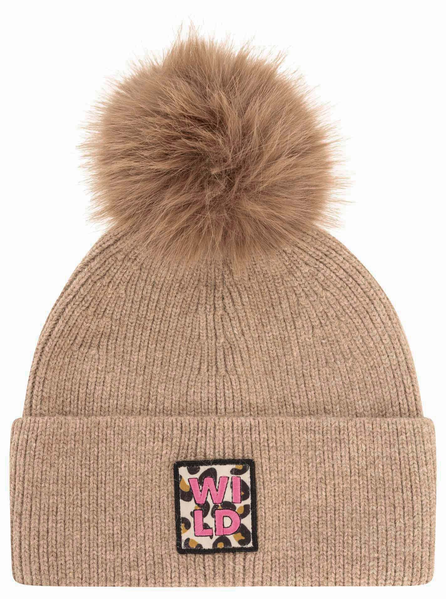 Umschlagmütze Wollmix "Wild Leo"