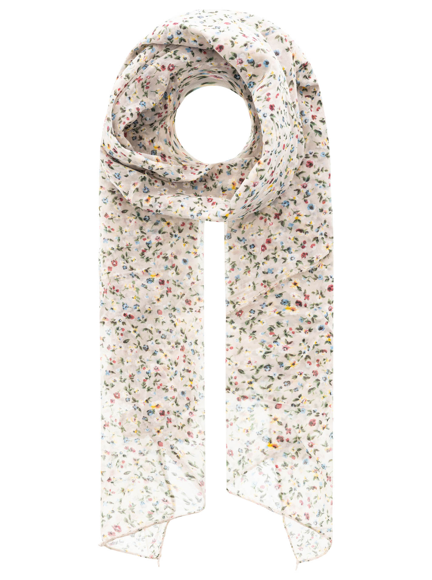 Schal BW/Seide "Kleine Blüten"