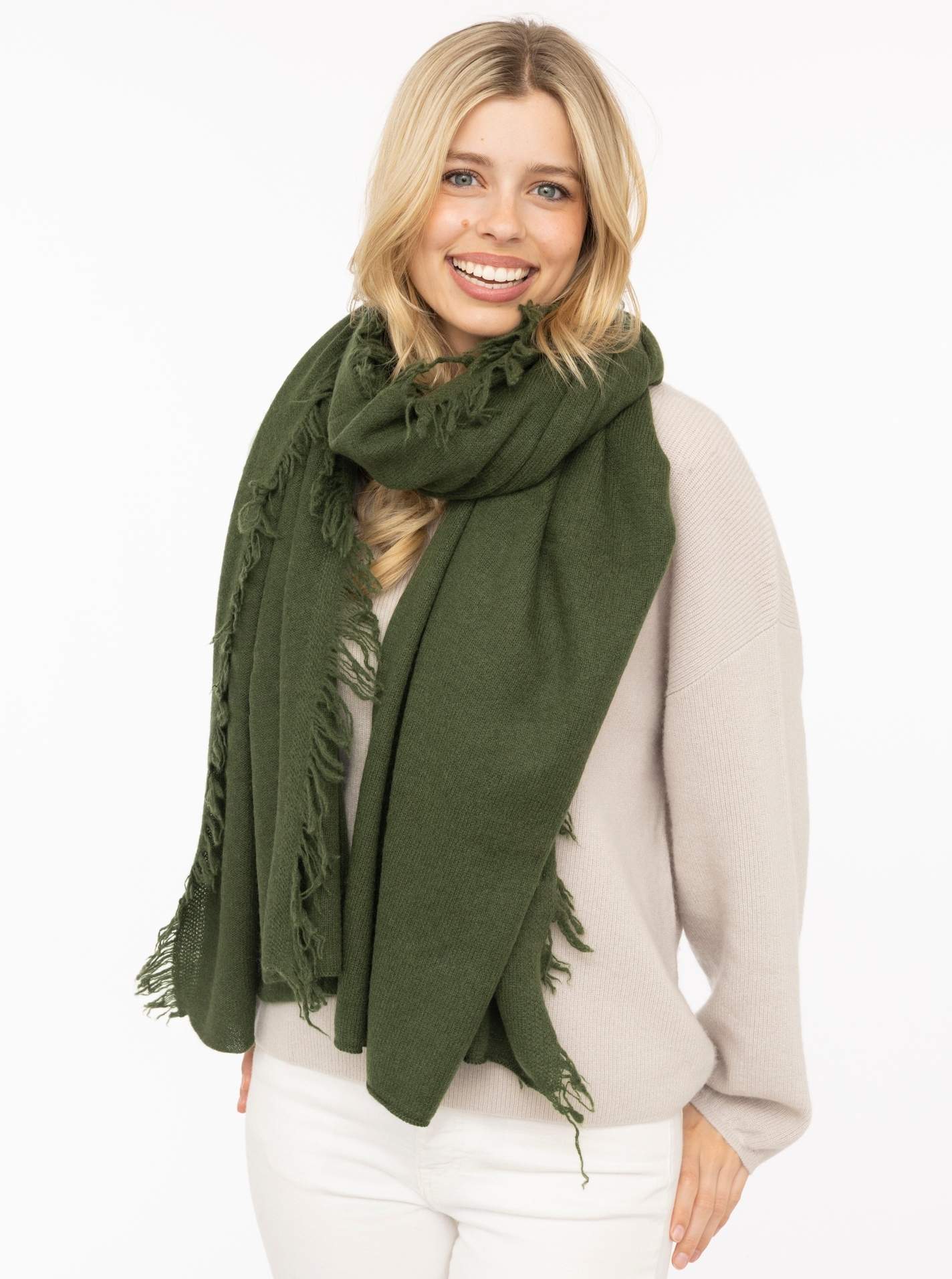 100% Cashmere XXL Fransenschal