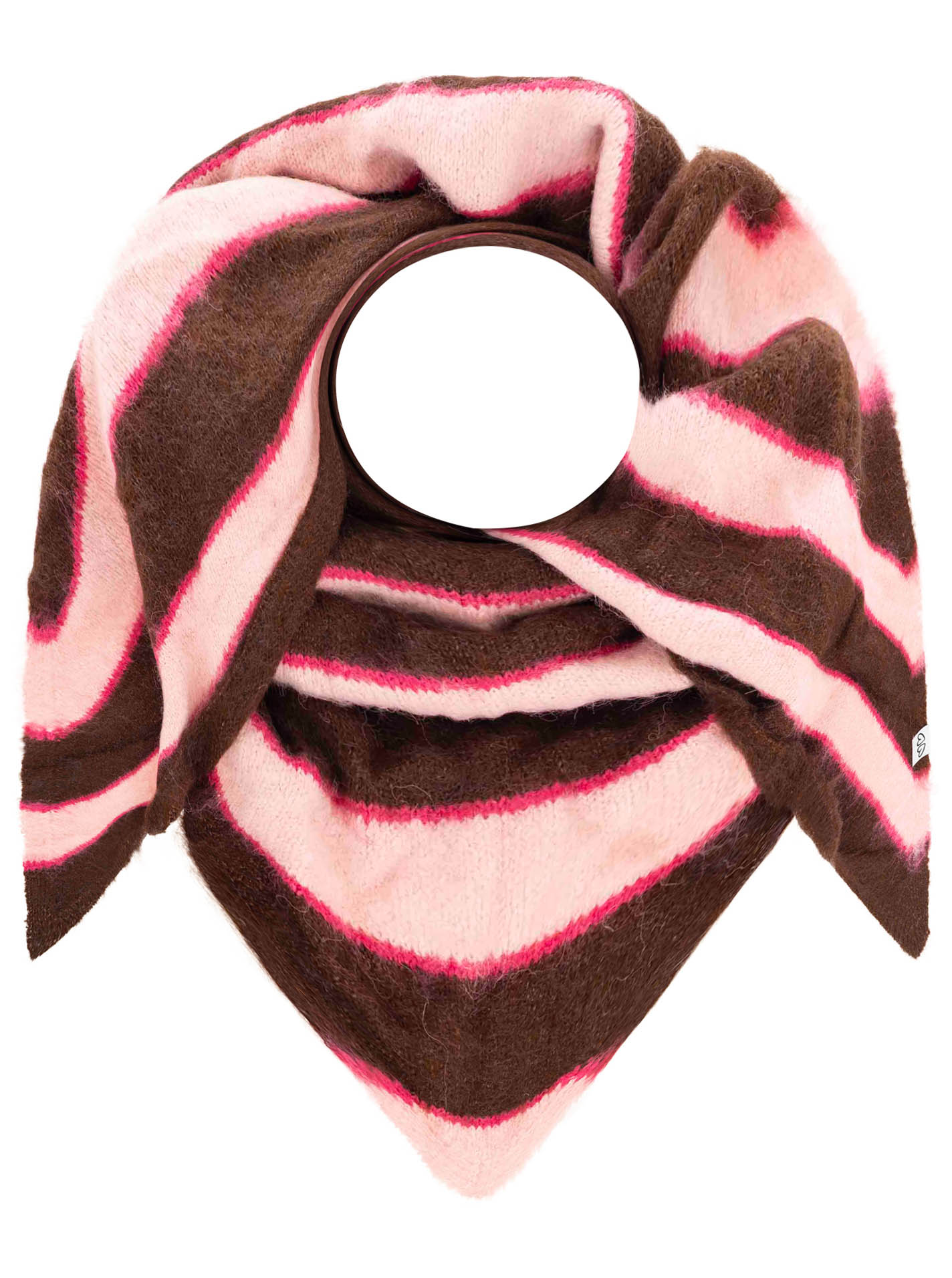 Dreieckstuch Strick "Fluffy Stripe"