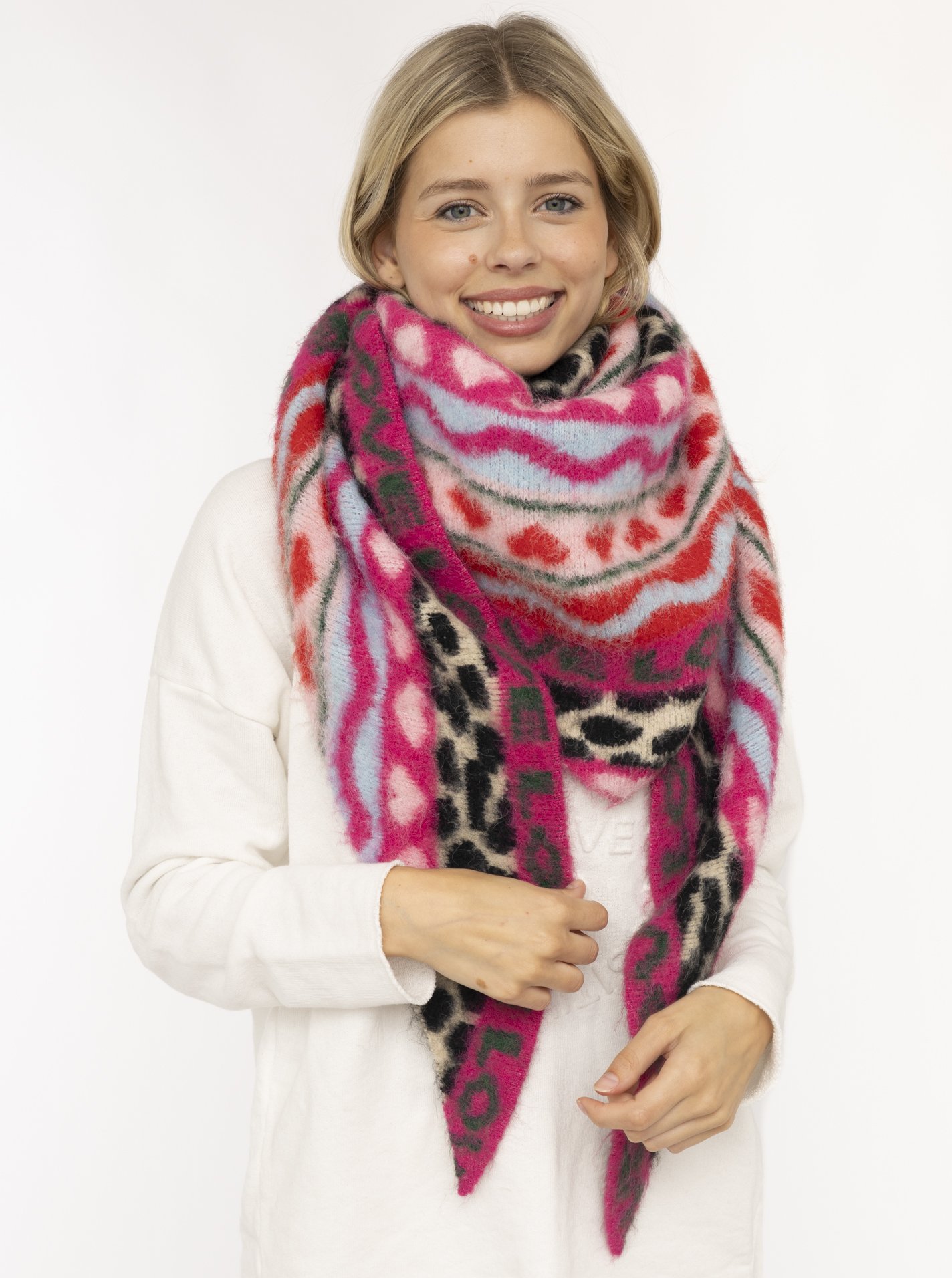 Dreieckstuch Strick "LEO LOVE"