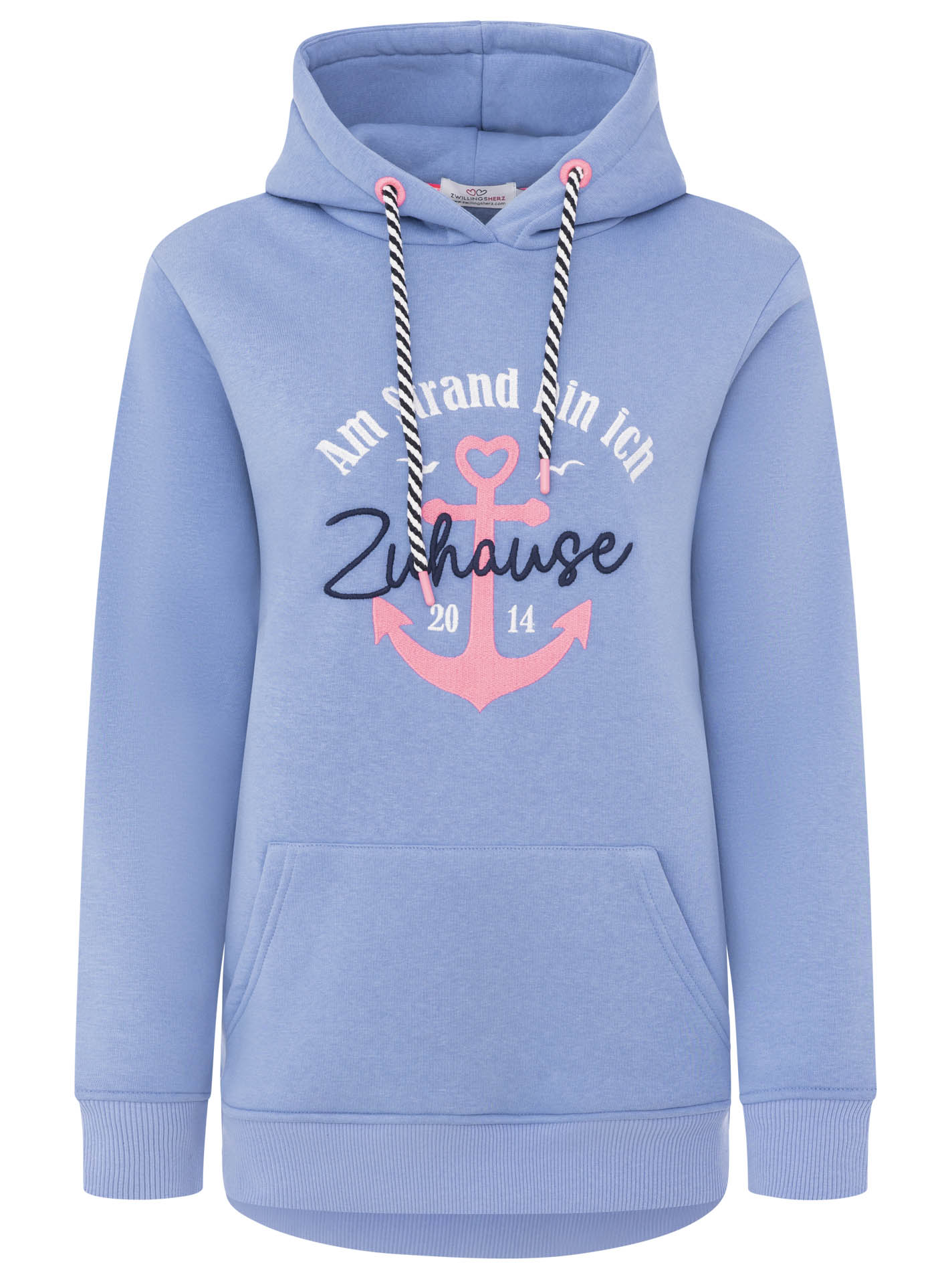 ART69d60a37019cb_087_Hoodie_BeachHome_31744_Mittelblau Hoodie "Beach Home"
