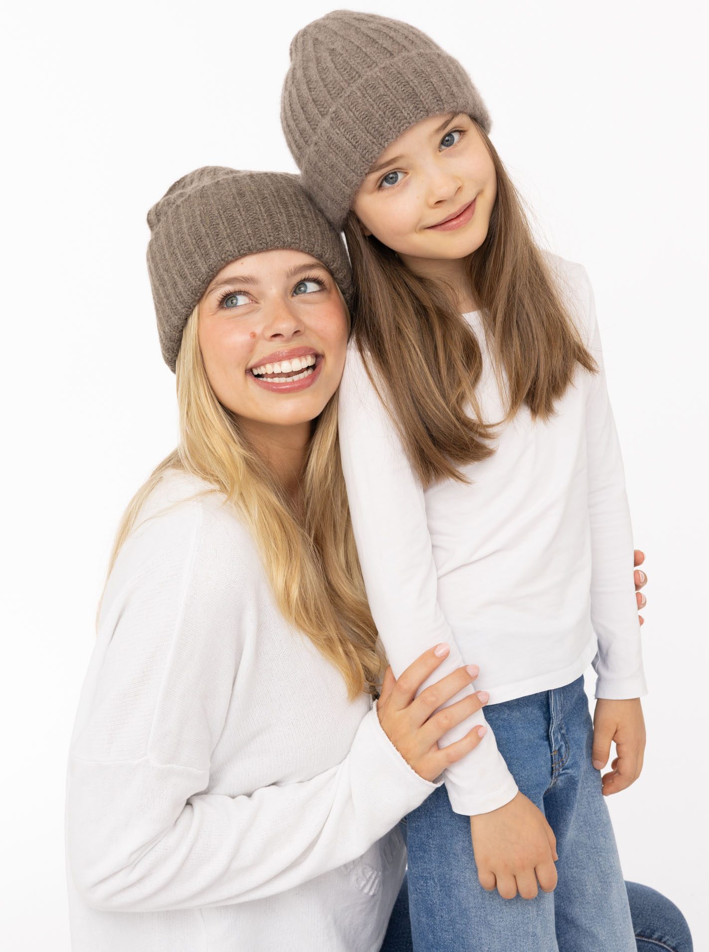 100% Cashmere Kids Grobstrickmütze "Uni"
