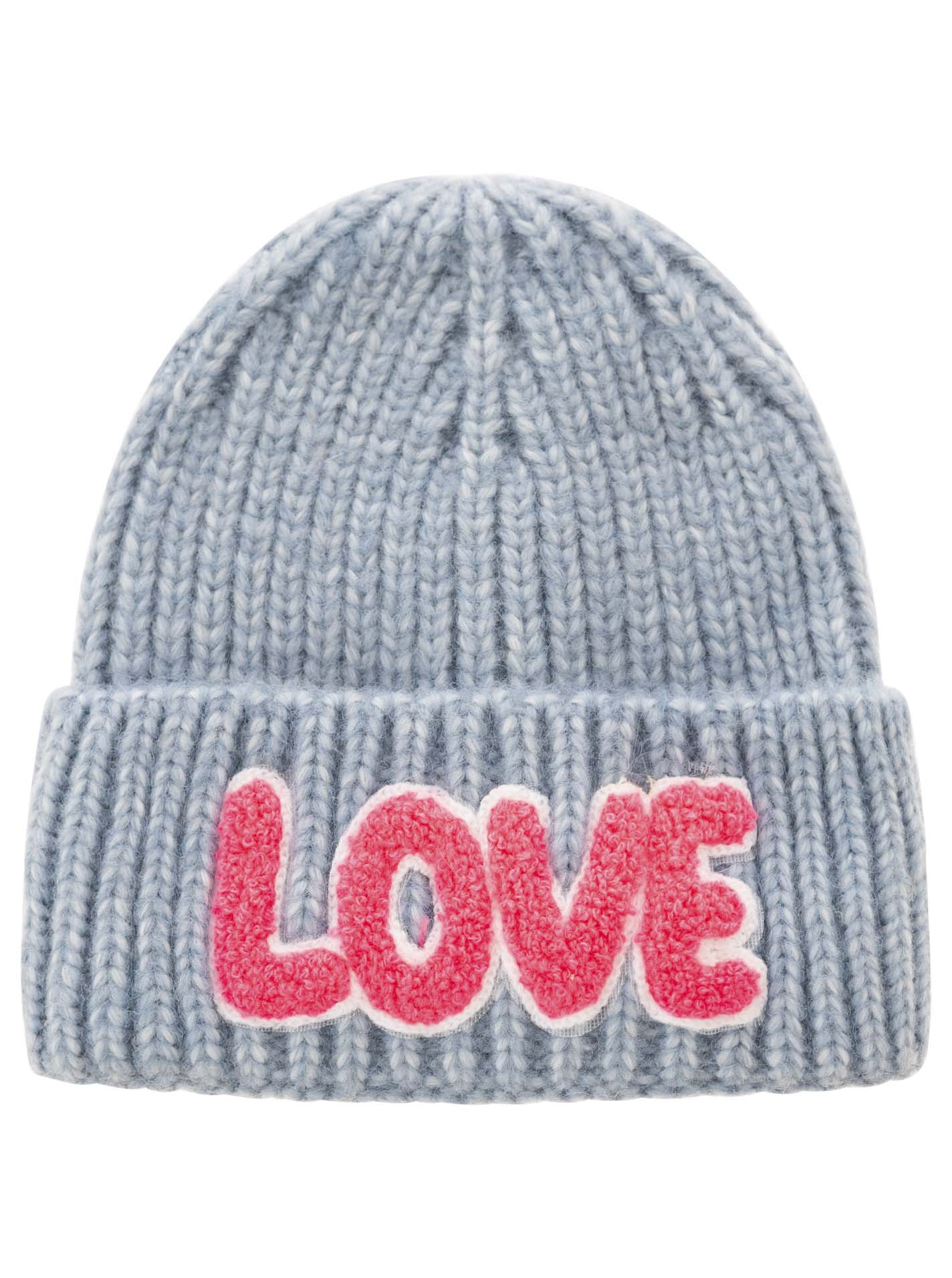 Grobstrickmütze Wolle "LOVE"