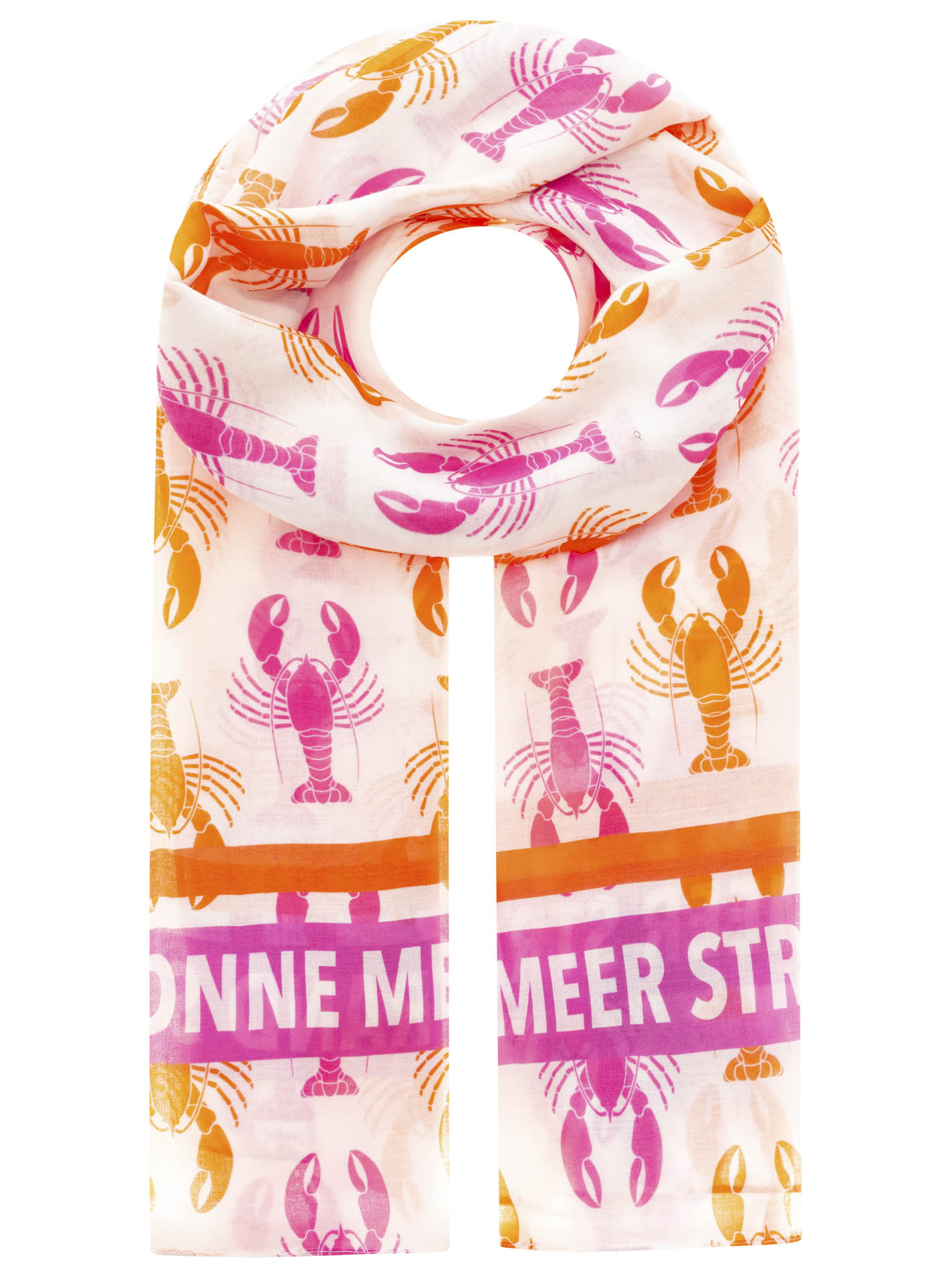Schal Viskose Mix "Lobster & Maritimes Lettering"