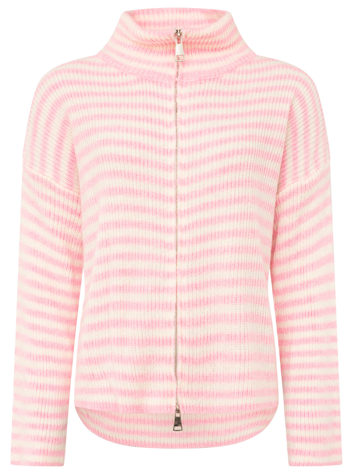 Zipper Jacke Streifen Wollmix