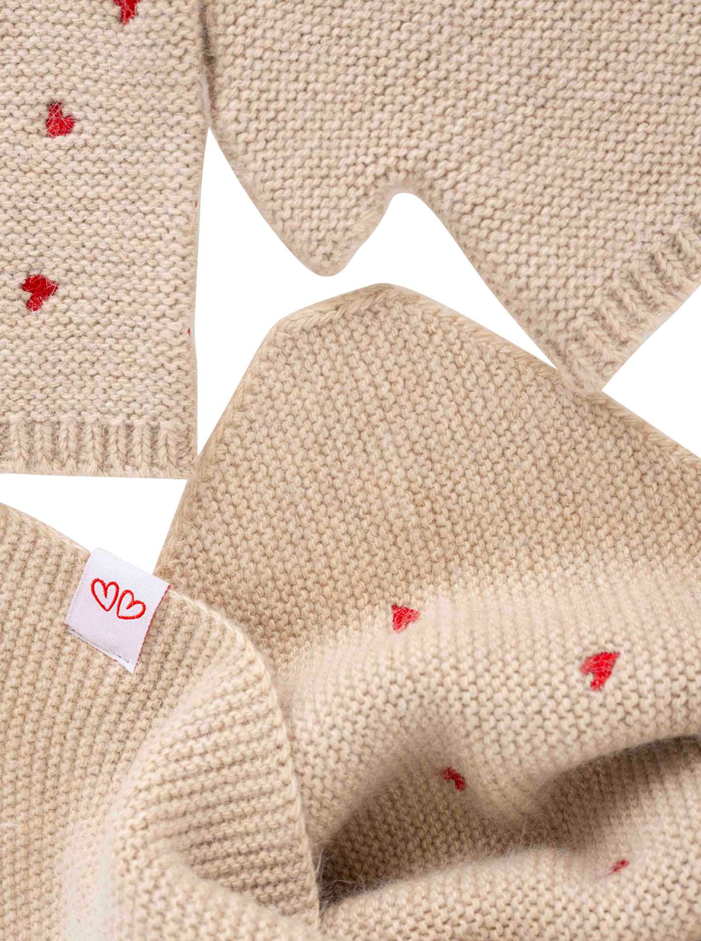 Geschenk Set Dreieckstuch & Handschuh "Herzchen"