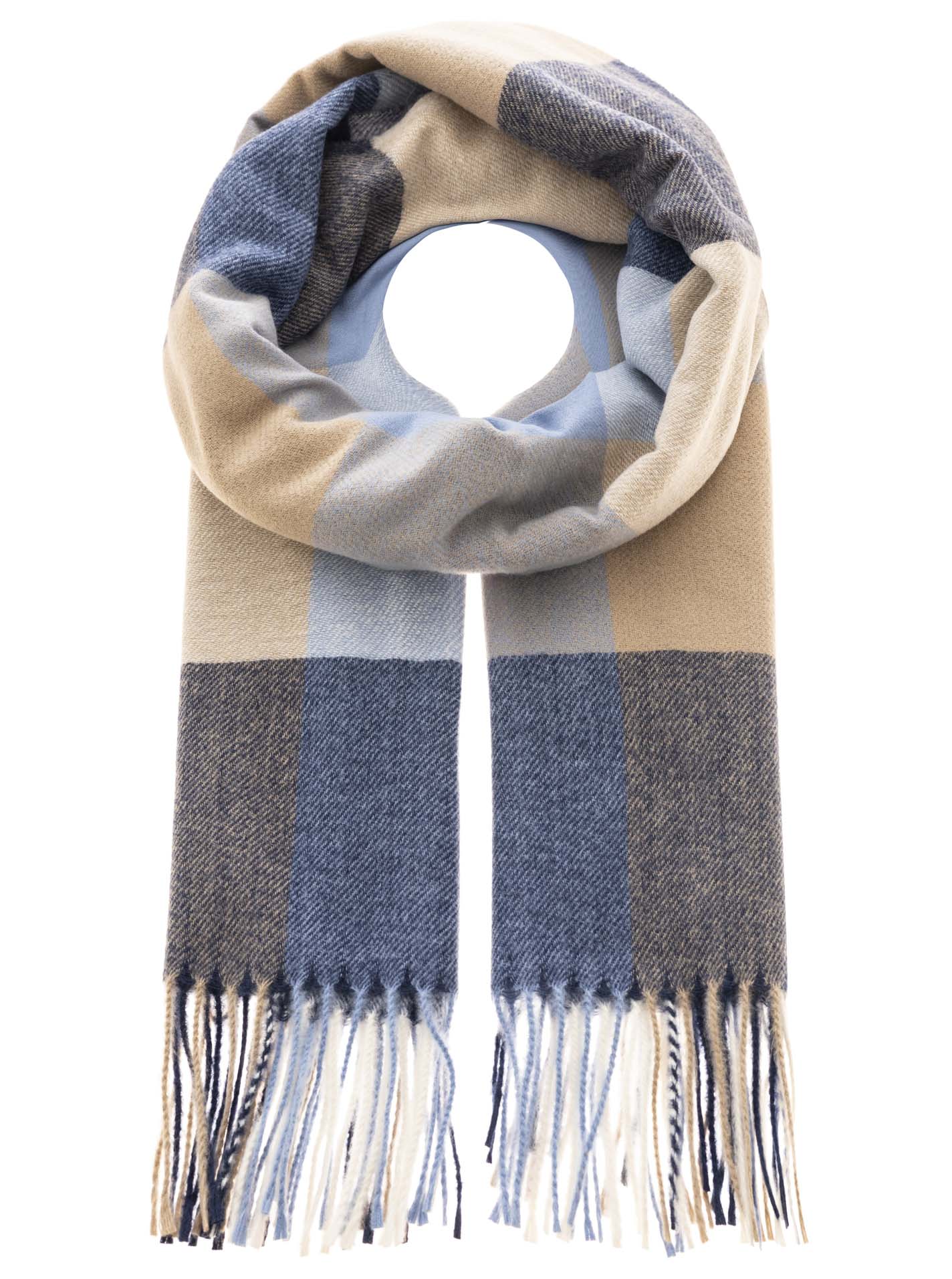 Winterschal "Karo mit Tasseln"