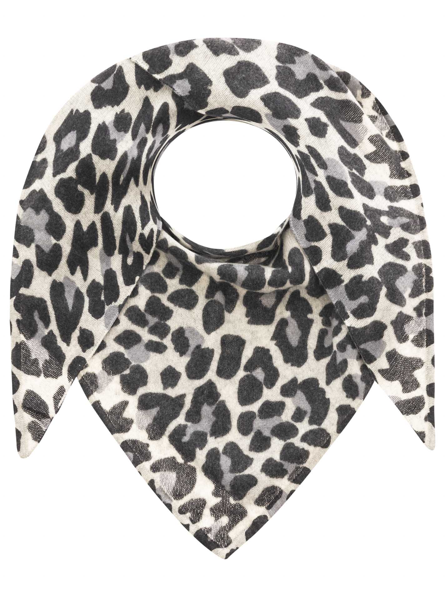 100% Cashmere Dreieckstuch"Leo Print"