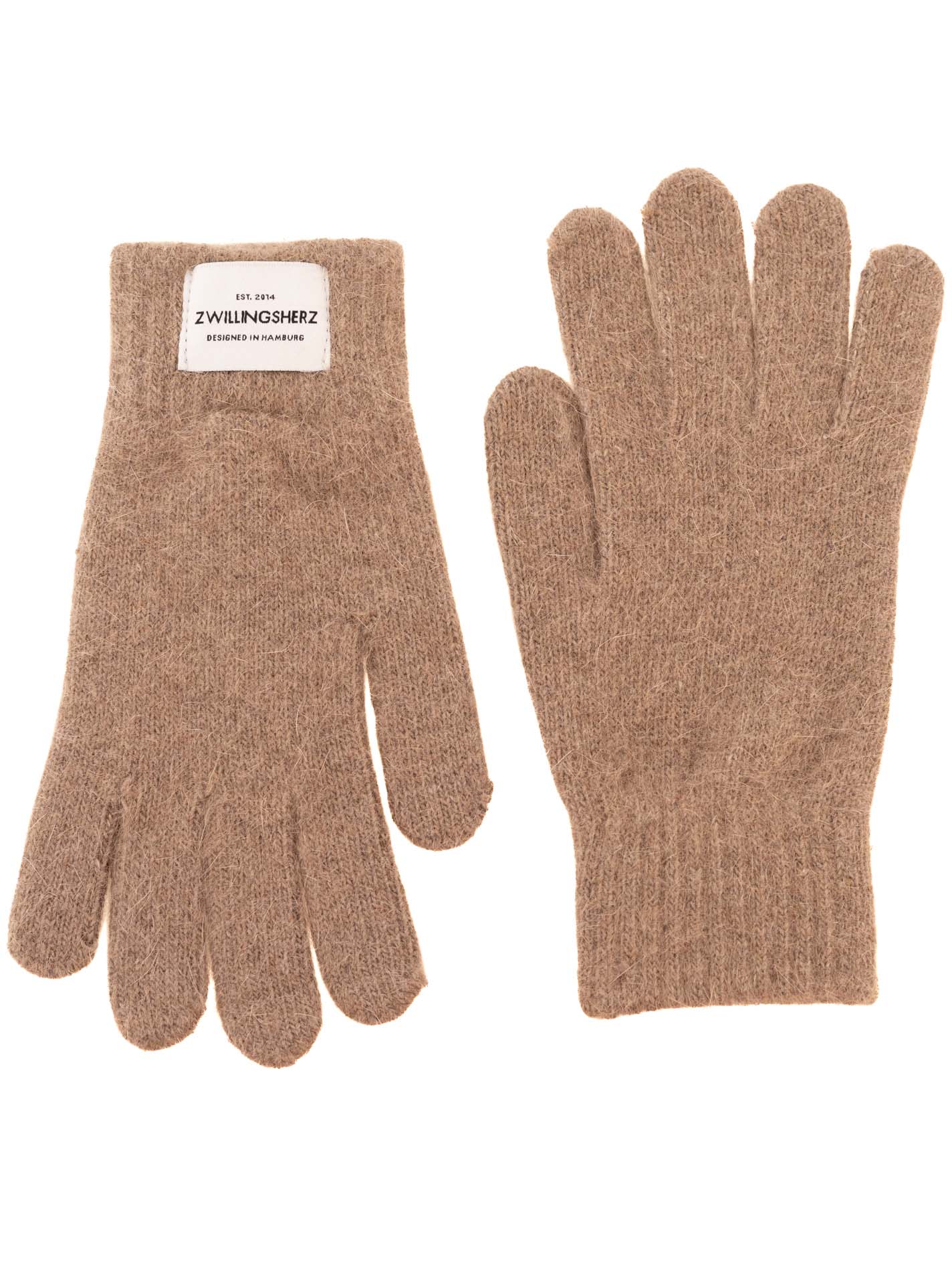 Wollmix Handschuh Zwillingsherz Patch "Uni"