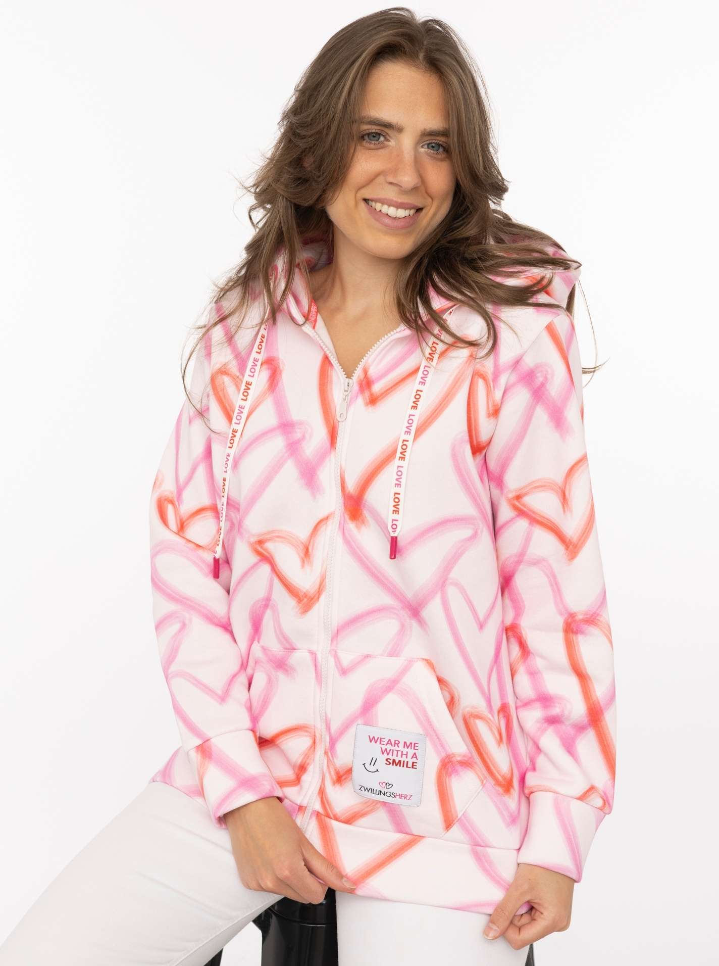Hoodiejacke "Big Hearts"