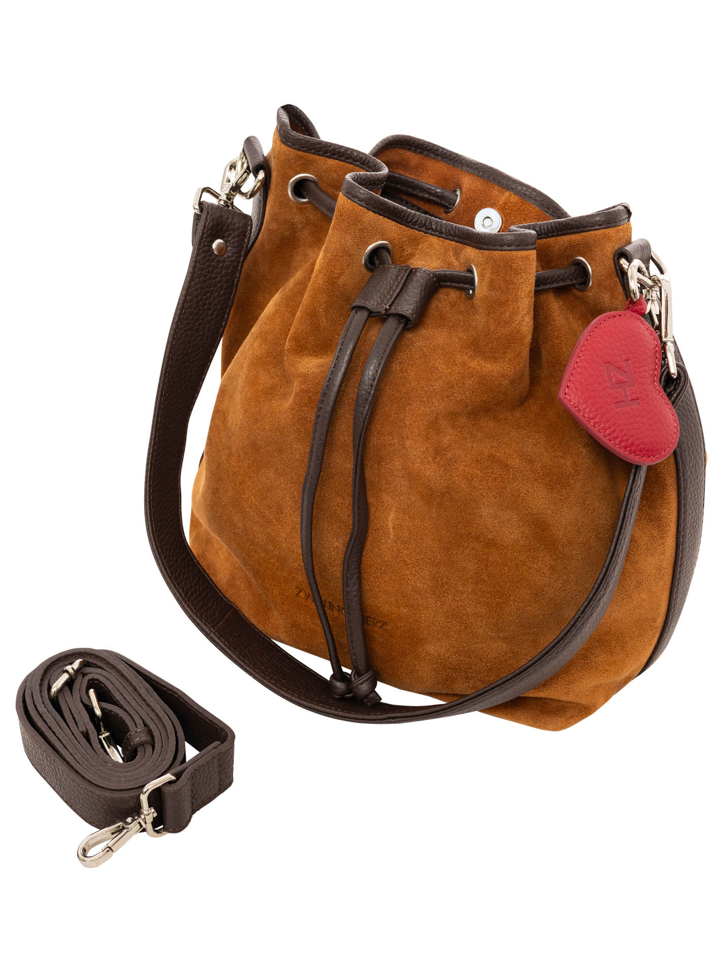 Ledertasche "Suede Drawstring Bag"