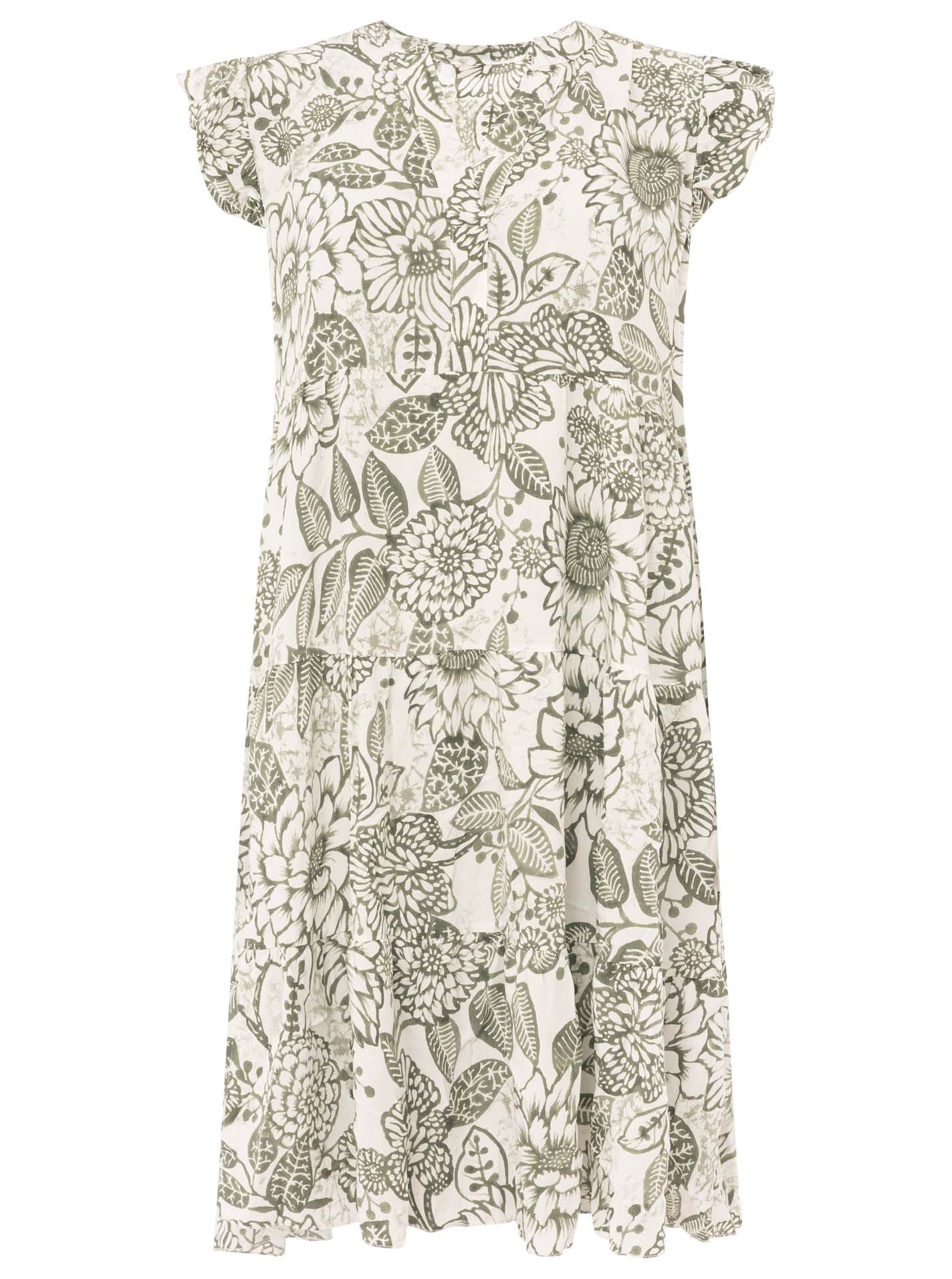 Ärmelloses Viskose Kleid "Flowers"