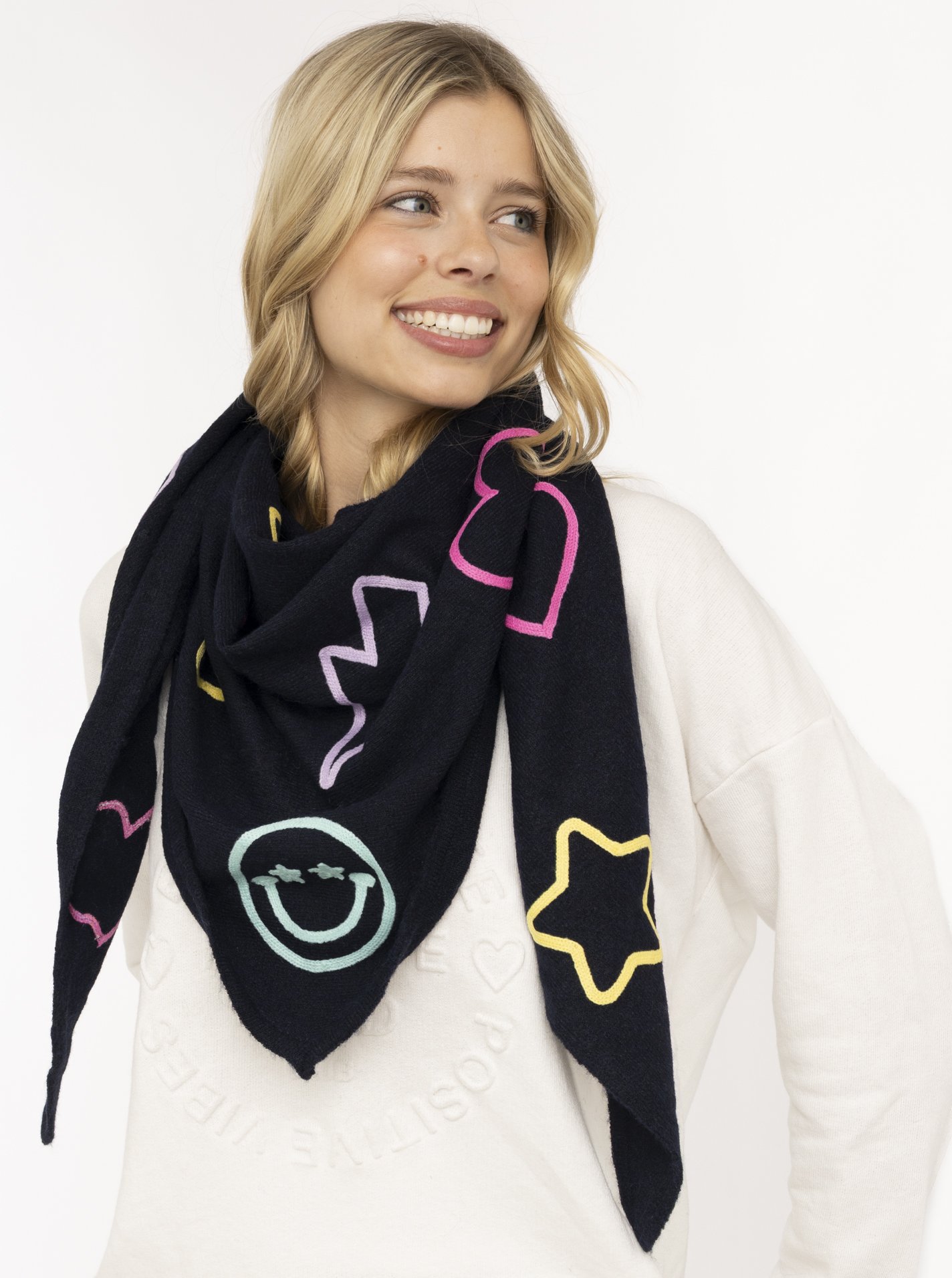 Dreieckstuch Strick "Happy Patch"