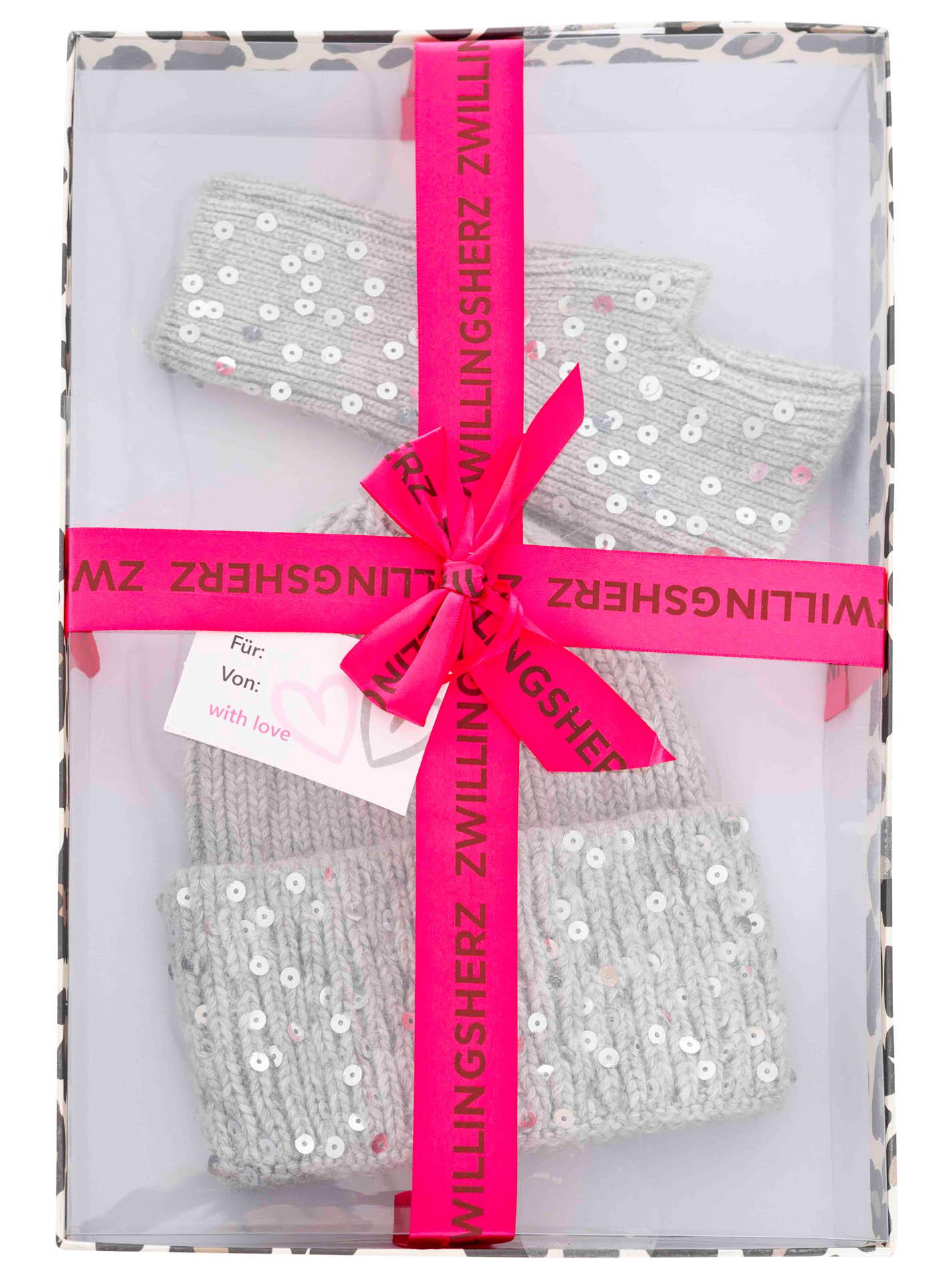 Geschenk Set Mütze & Handschuh "Glitter"