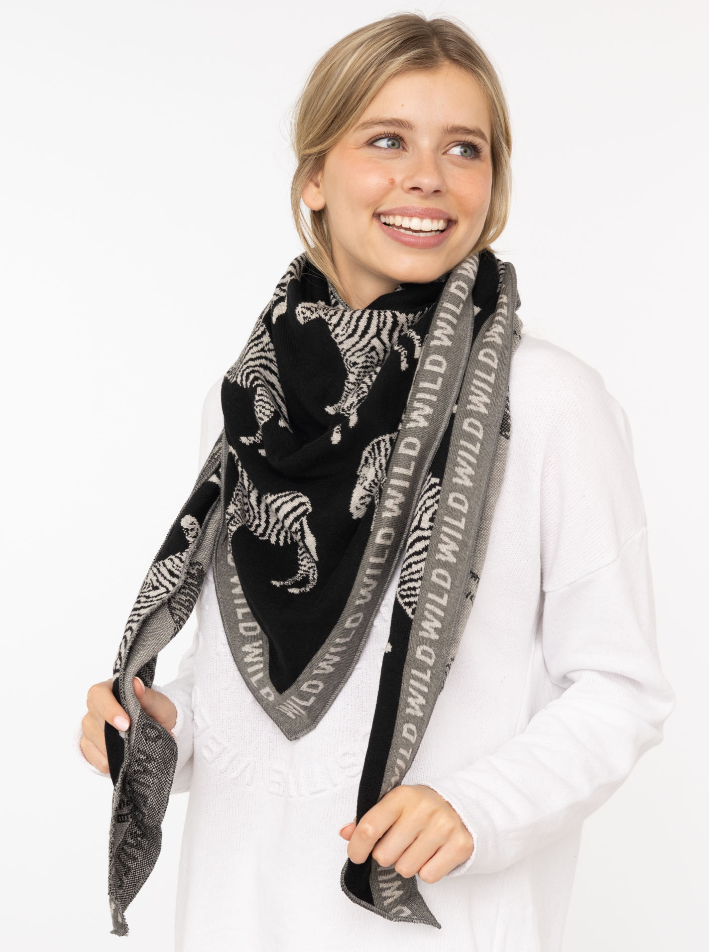 Dreieckstuch BW "Wildes Zebra"