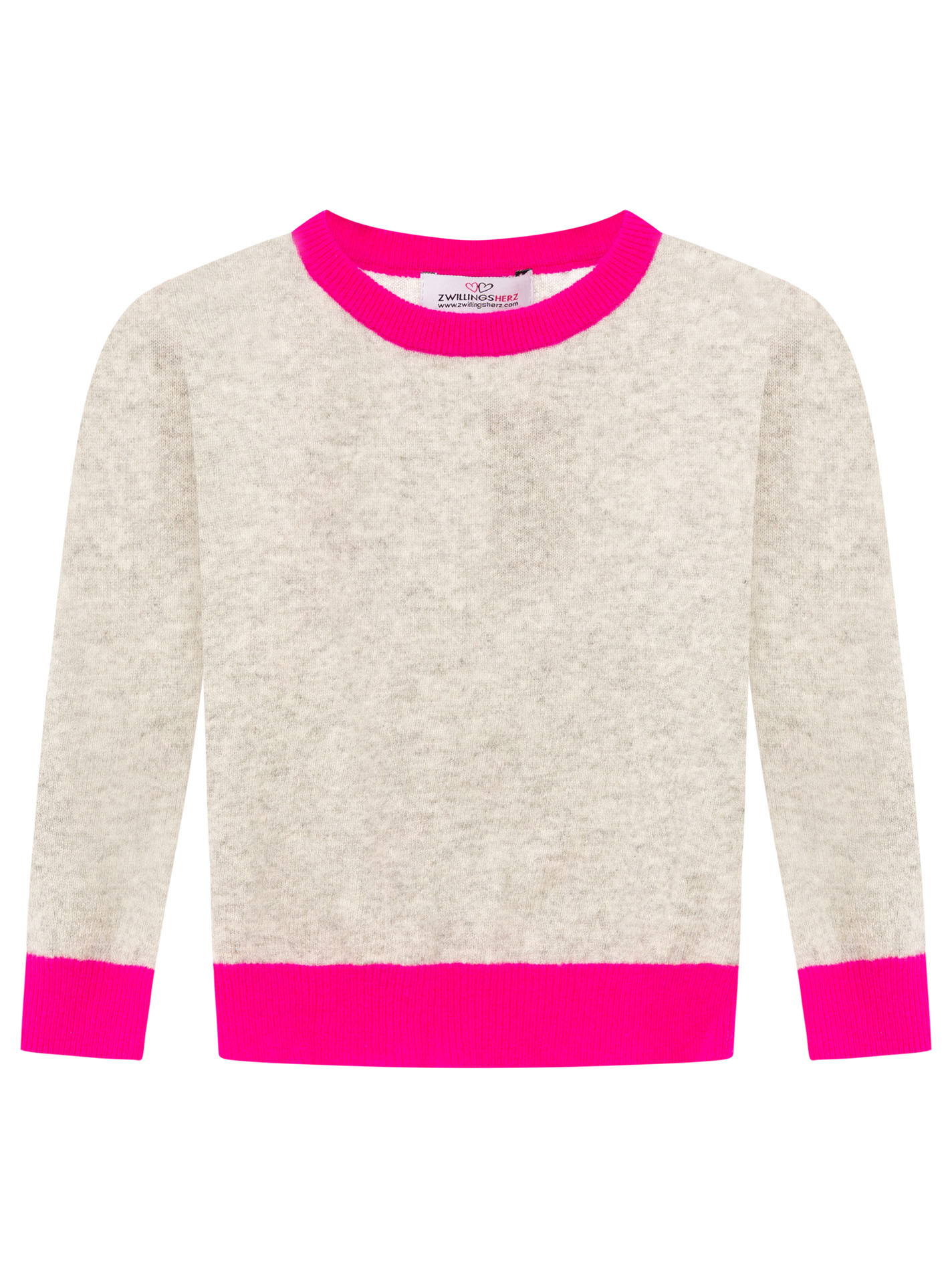 100% Cashmere Kids Rundhals Pullover zweifarbig