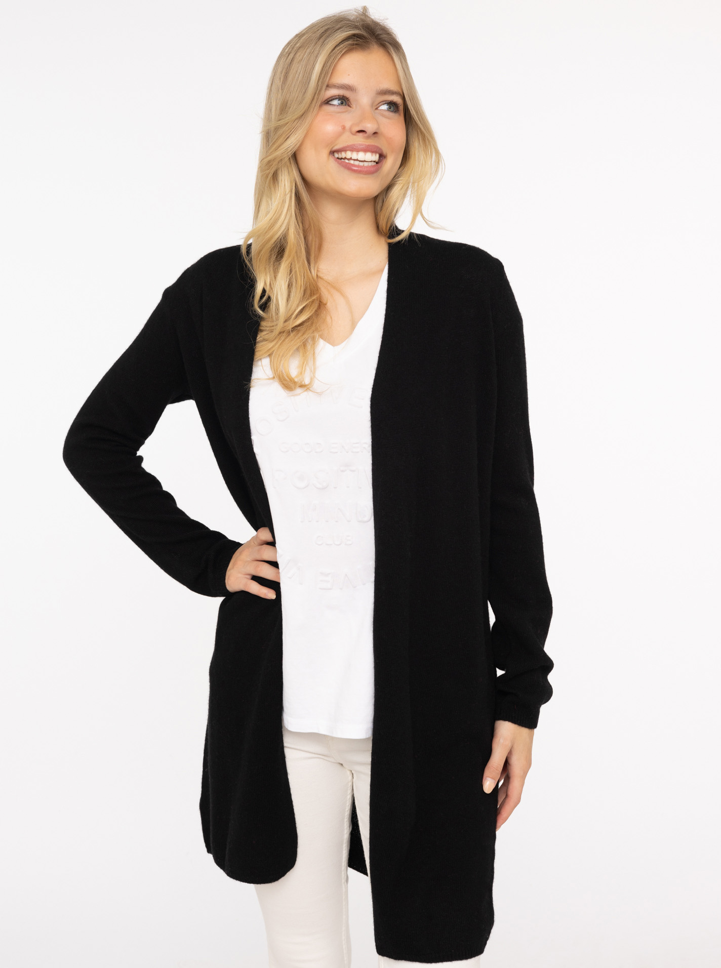 100% Cashmere XXL Strickjacke Lang "Uni"