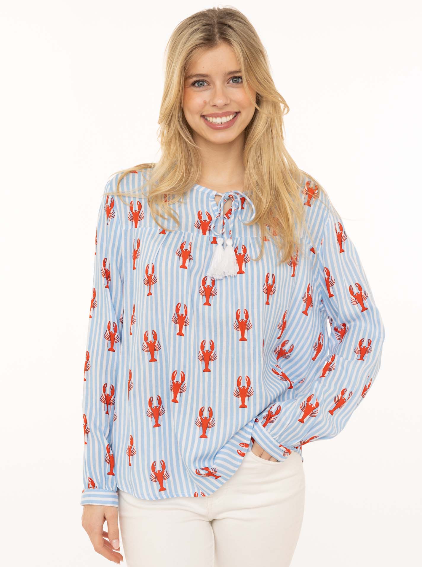 Bluse "Lobsters & Stripes"