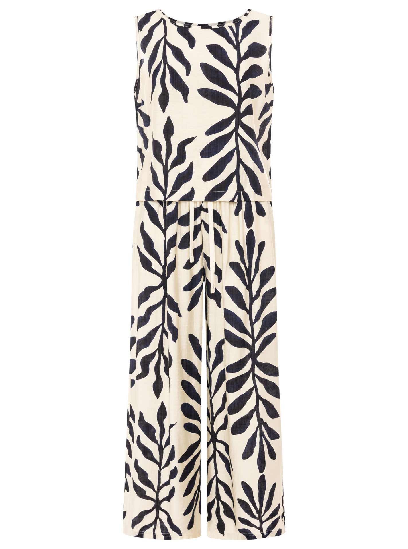 ART695f830ed2074_100_Set_BltterAllover_47001_K25832_Schwarz Set Hose & Top "Zebra, Blätter & Farn"