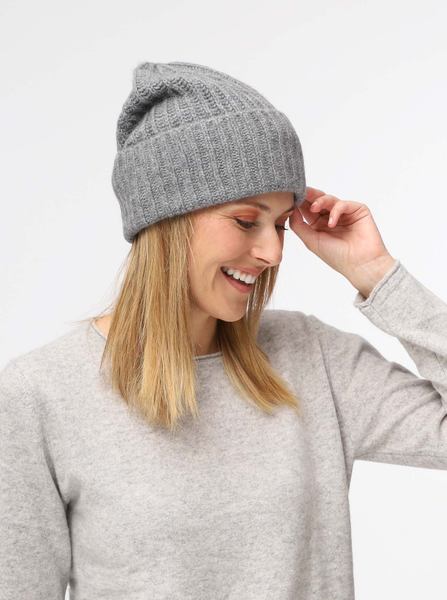 100% Cashmere Grobstrick Mütze "Uni"