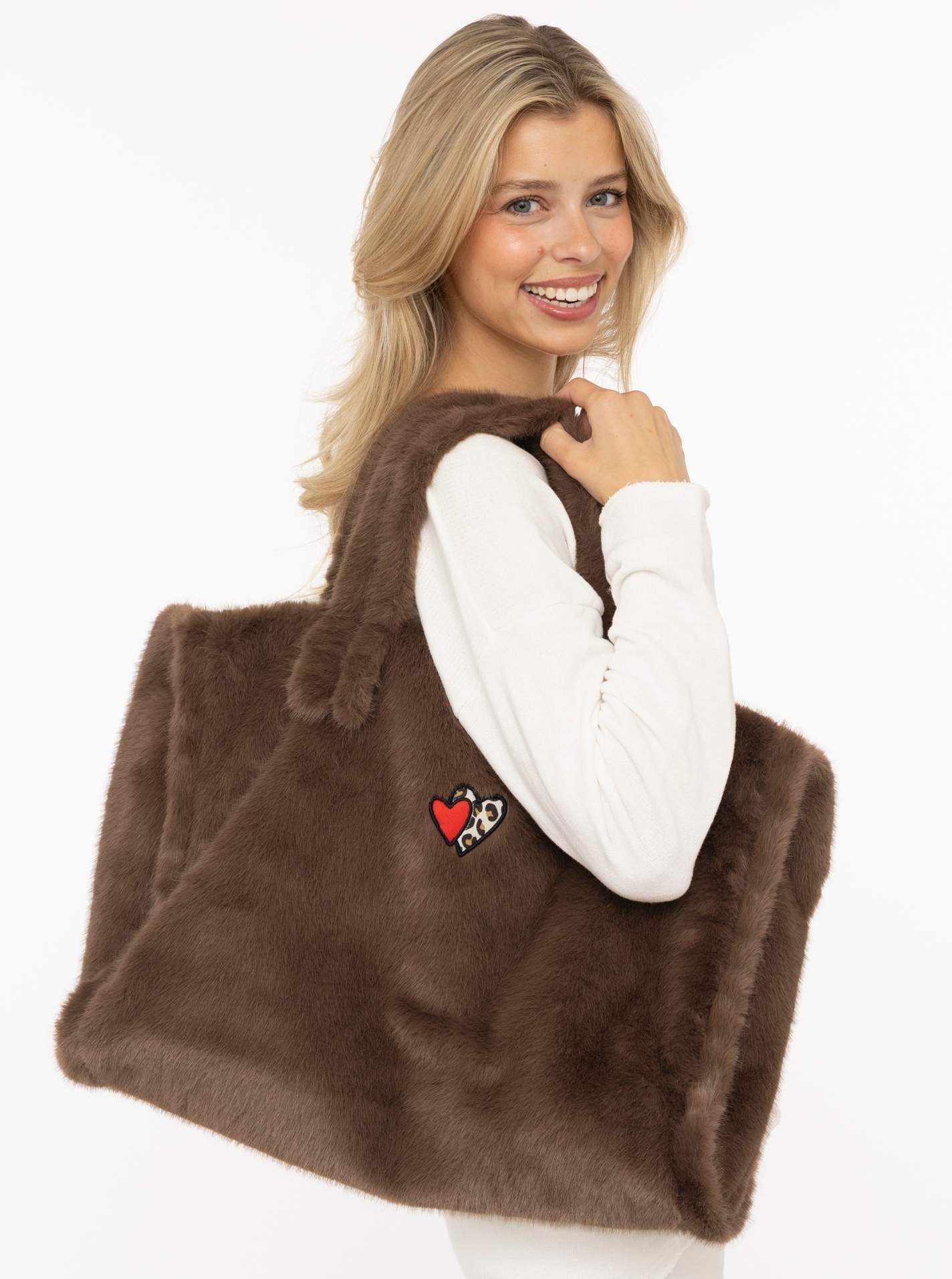 Shopper Fake Fur "Herz Leo"