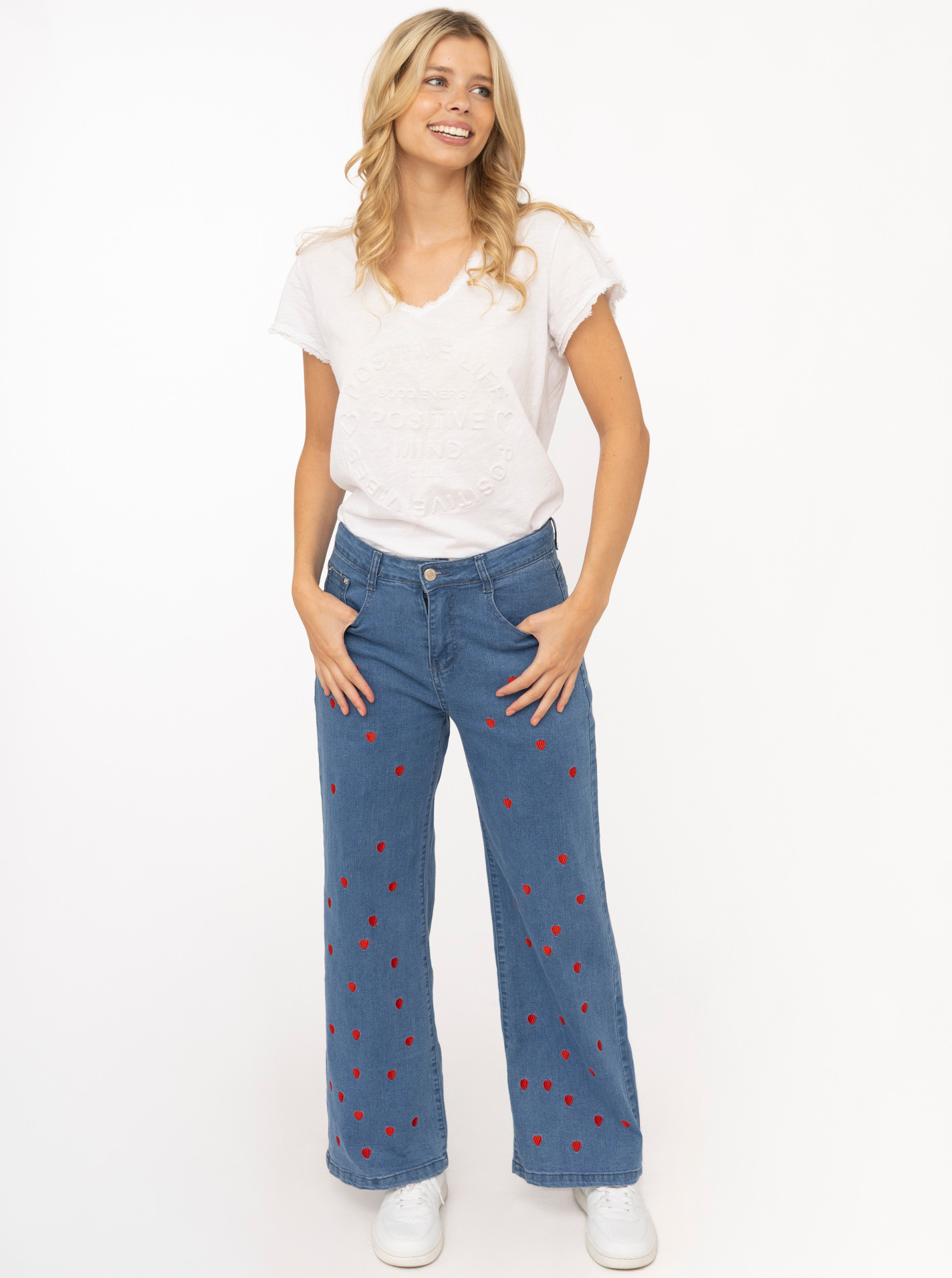 Wide Leg Jeans "Herz"