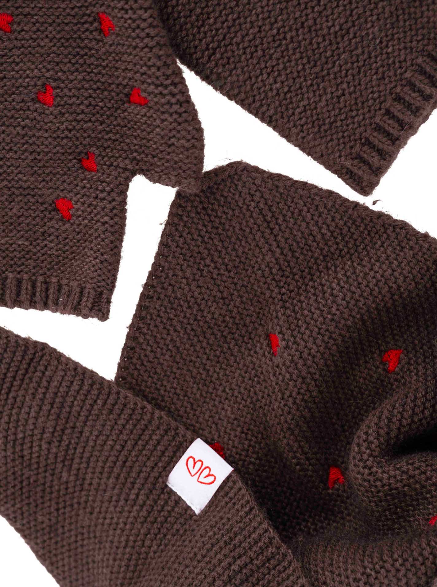Geschenk Set Dreieckstuch & Handschuh "Herzchen"