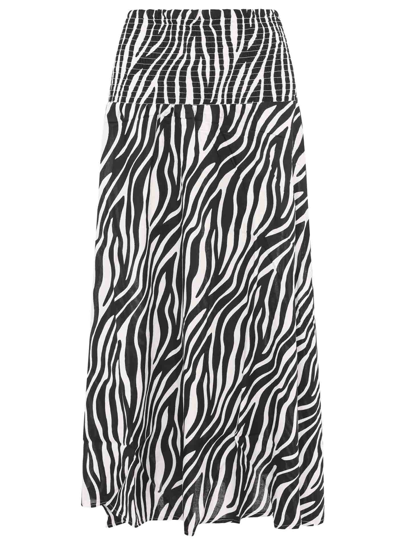 Midi Stretch Rock Viskose "Zebra"