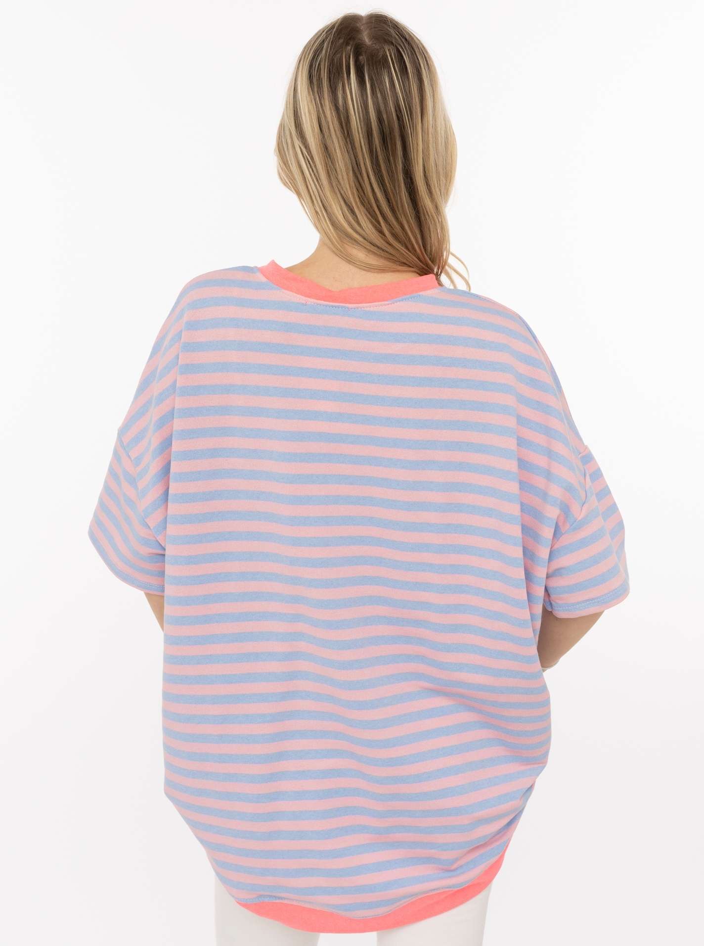 Oversize Shirt "Neon Streifen"
