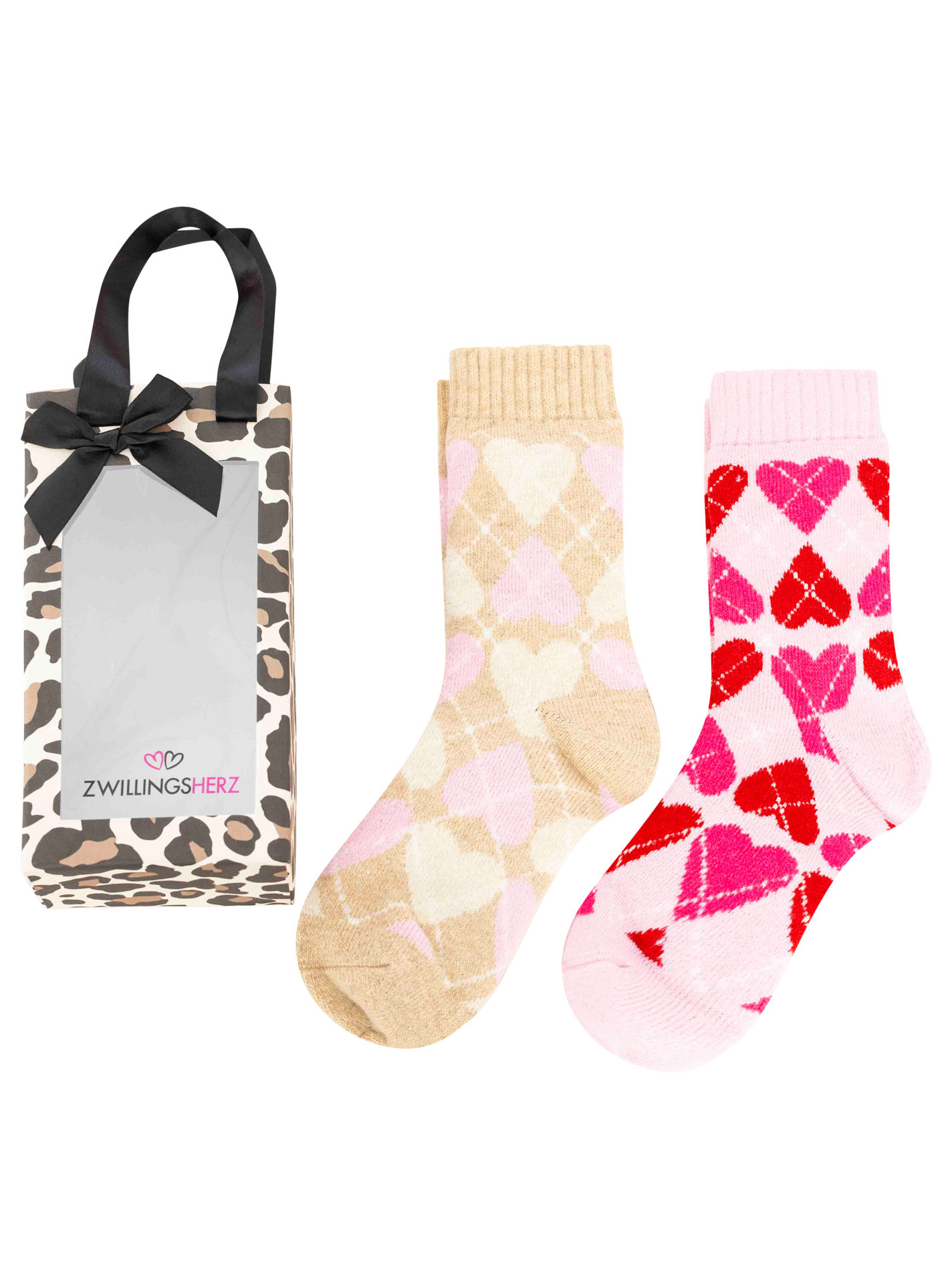 2er Pack Gifting Box Socken "Argyle Love"