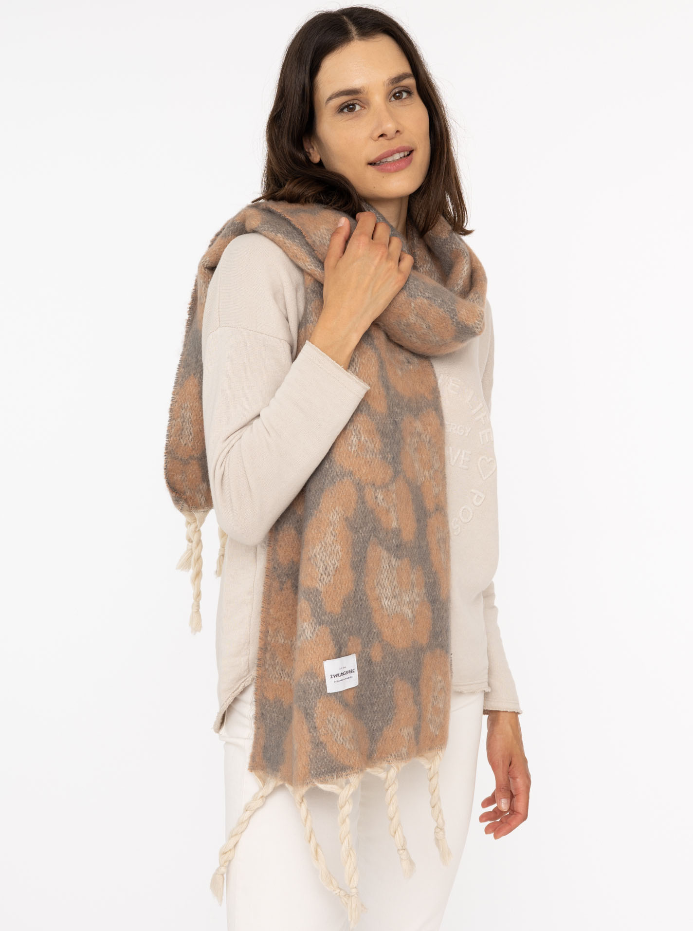 XXL Big Scarf "Leo & Tassel"