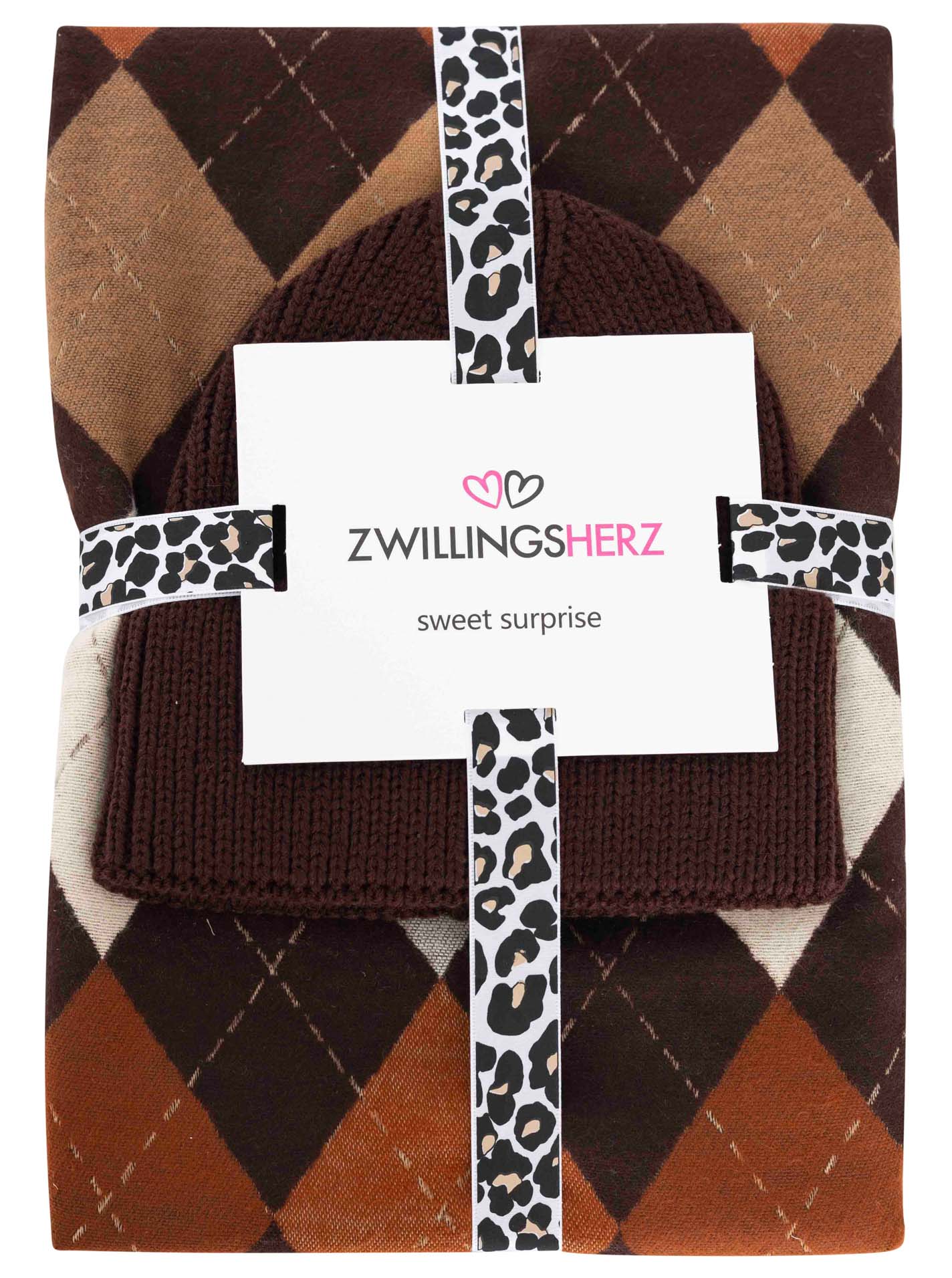 Geschenkbox Mütze & Schals "Argyle"