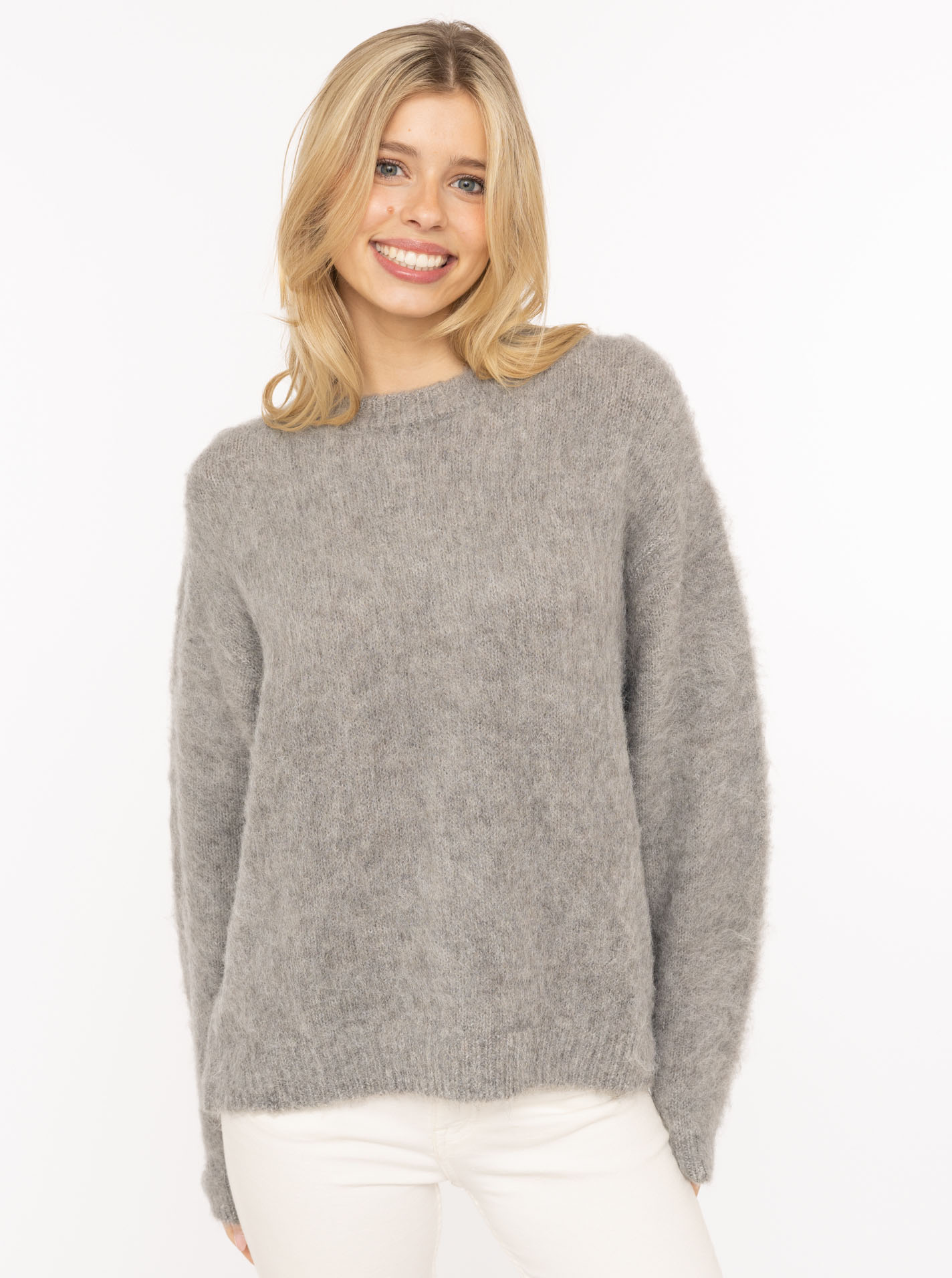 Flauschiger Brushed Pullover "Uni" Flauschiger Brushed Alpaka Pullover "Uni"