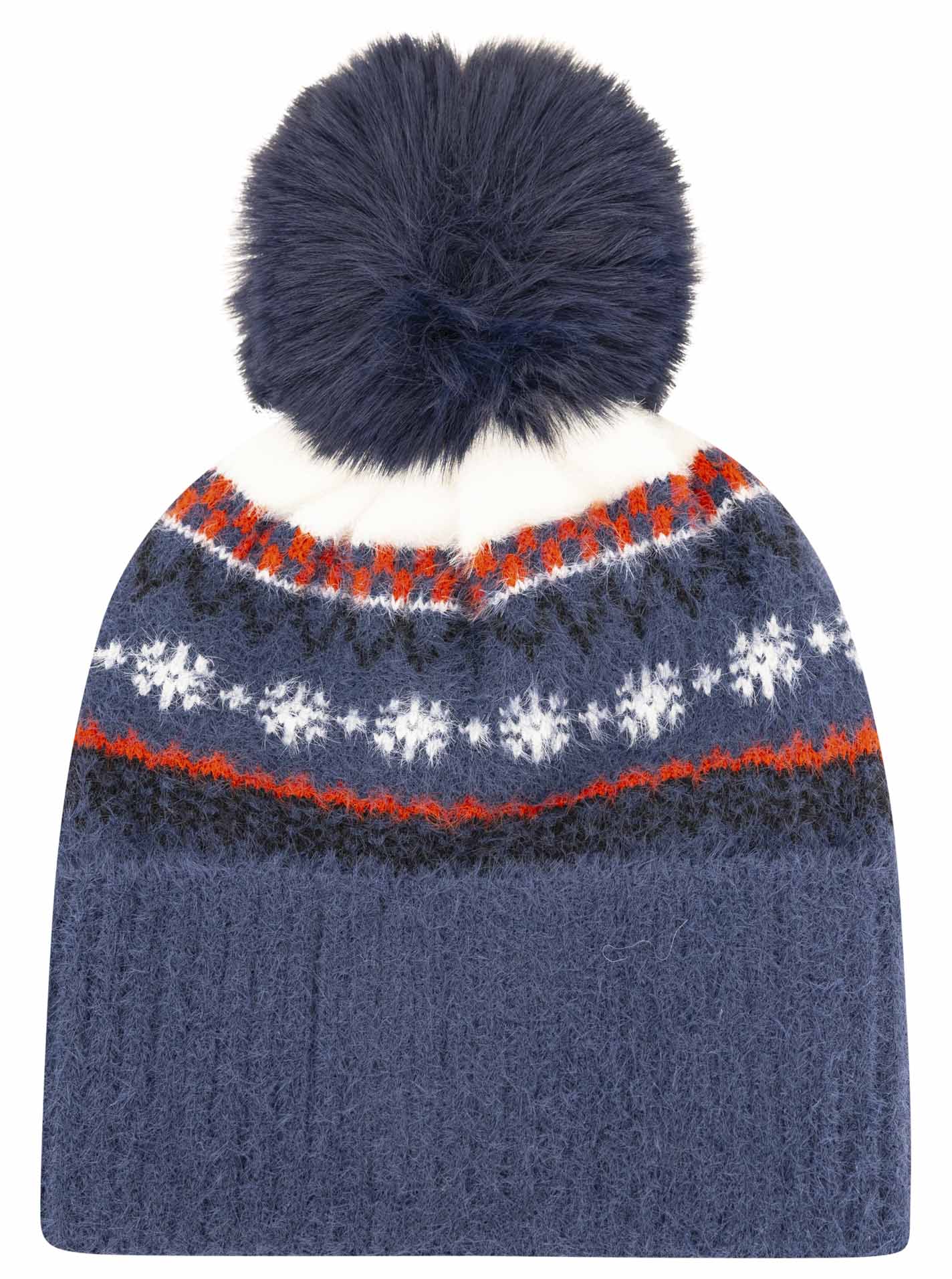 Mütze Umschlag mit Bommel "Norway"
