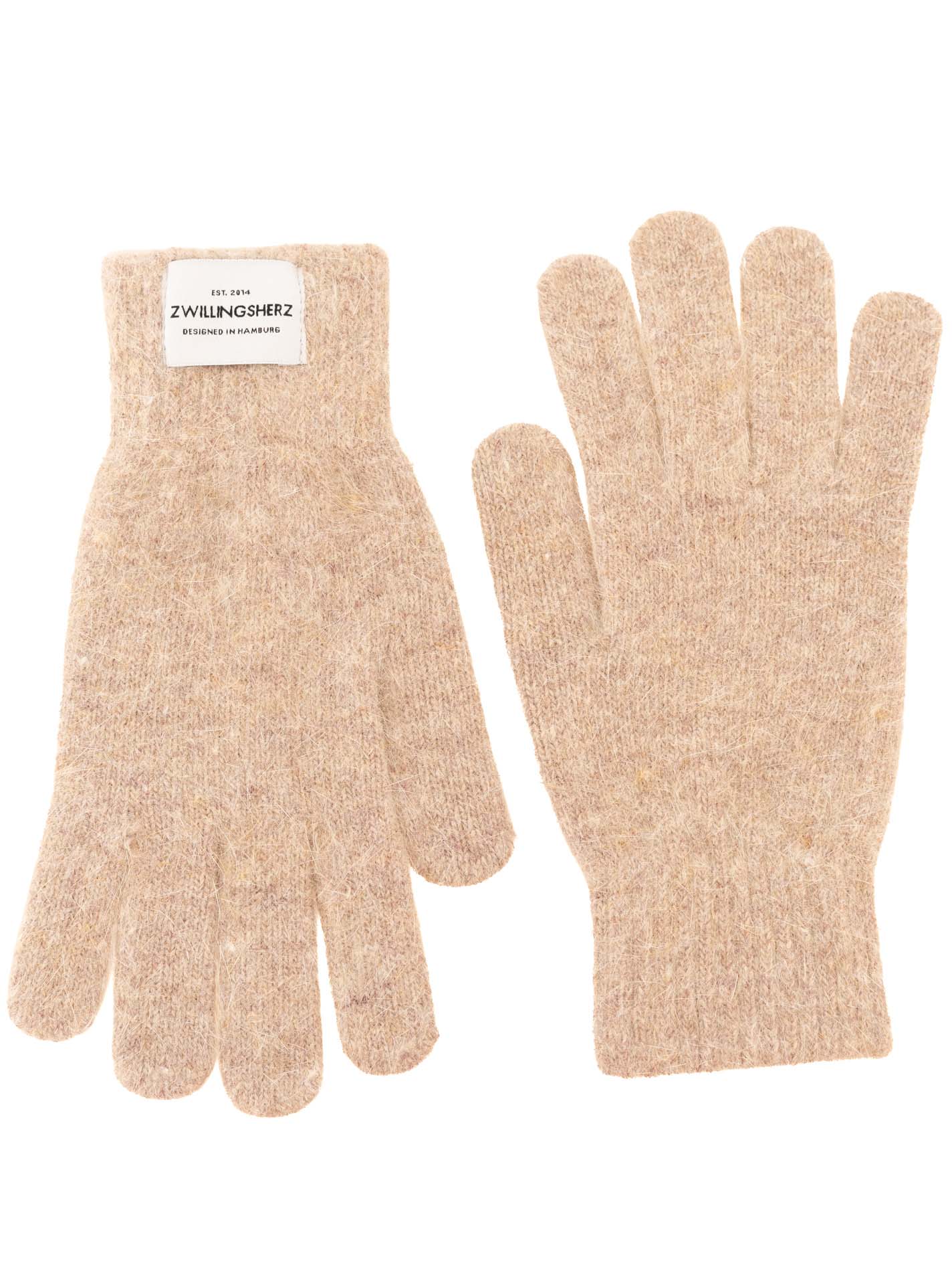Wollmix Handschuh Zwillingsherz Patch "Uni"