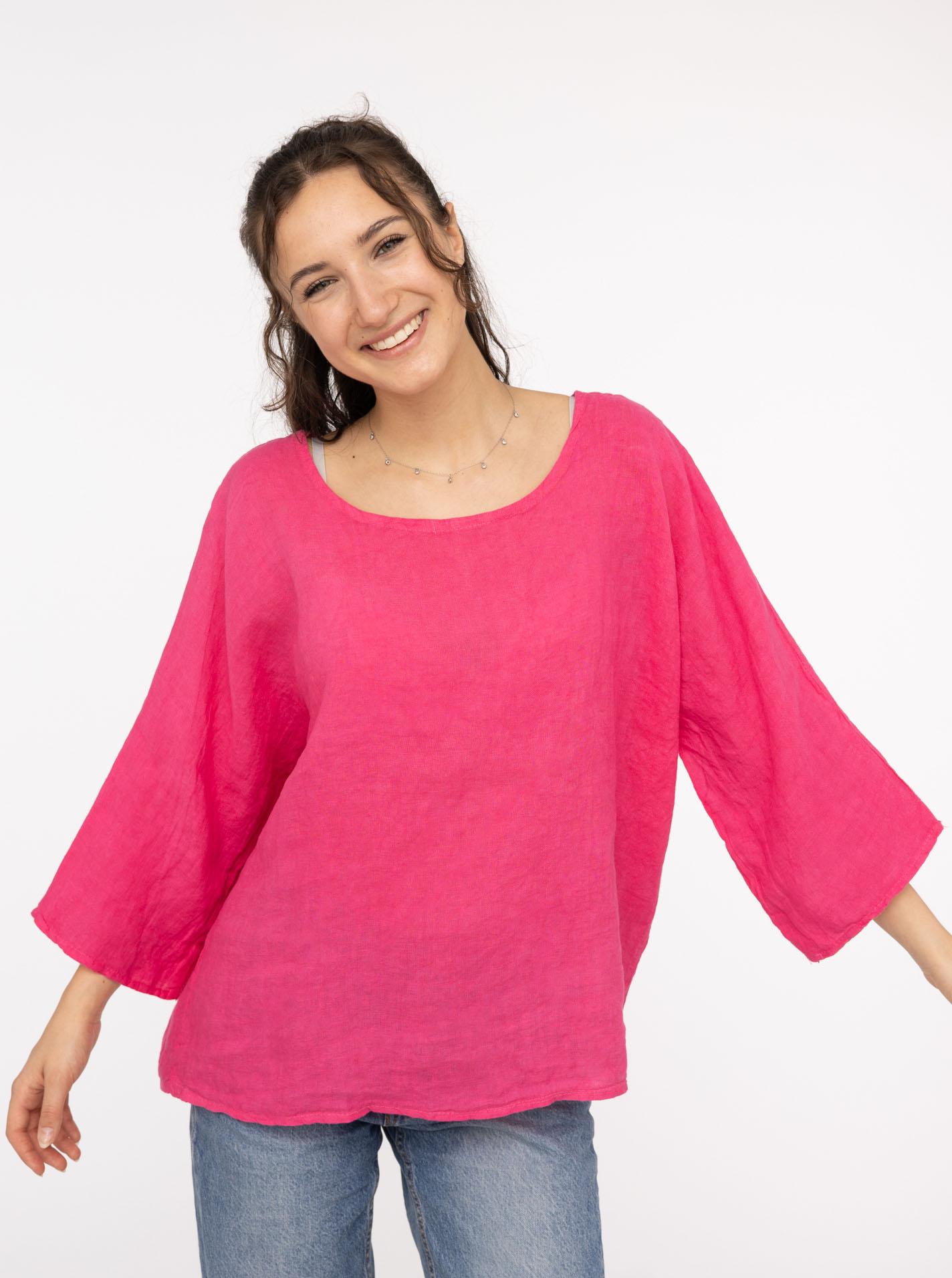 100% Leinen Shirt "Rundhals"