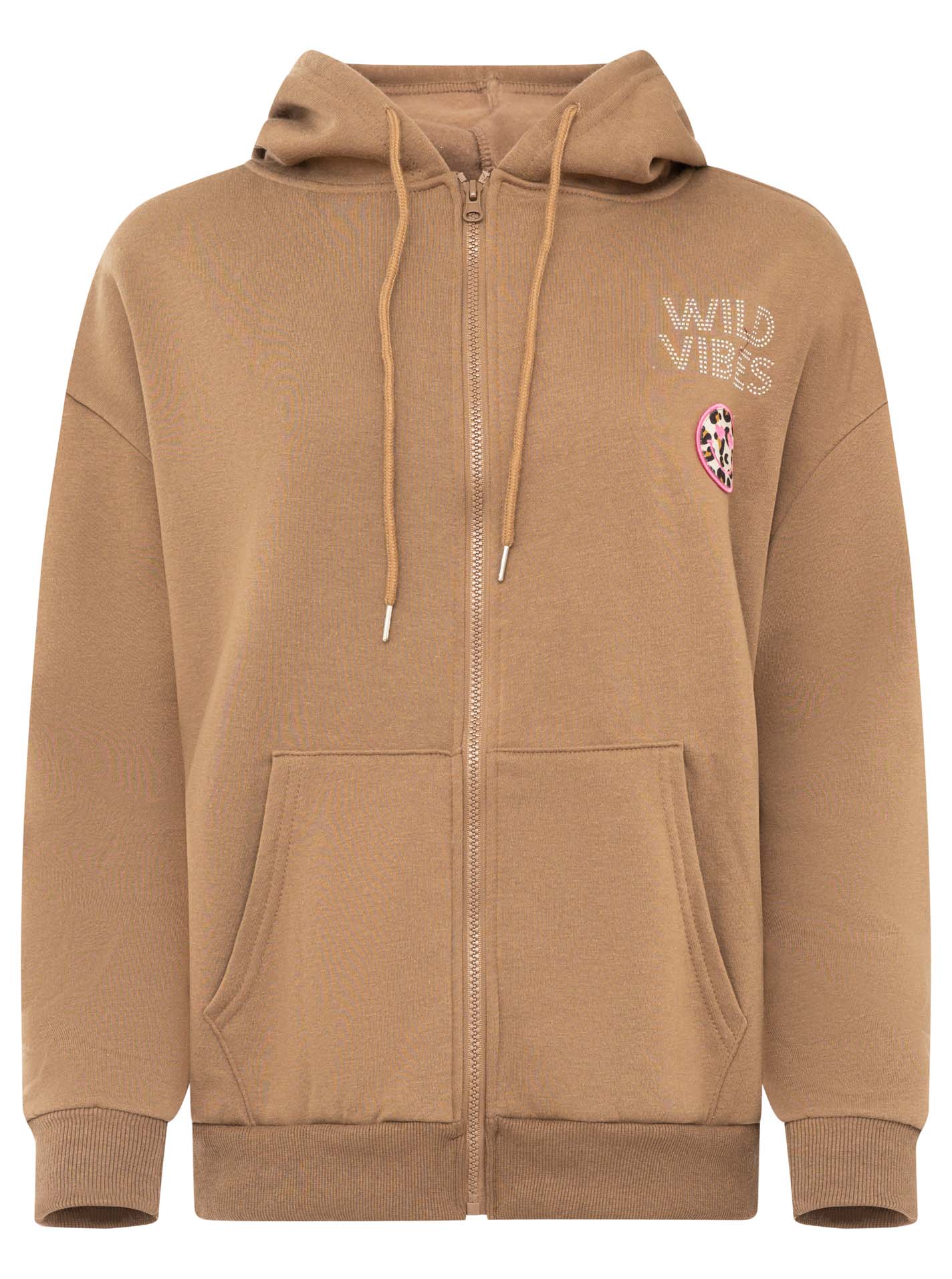 Hoodiejacke "Wild Vibes Strass"